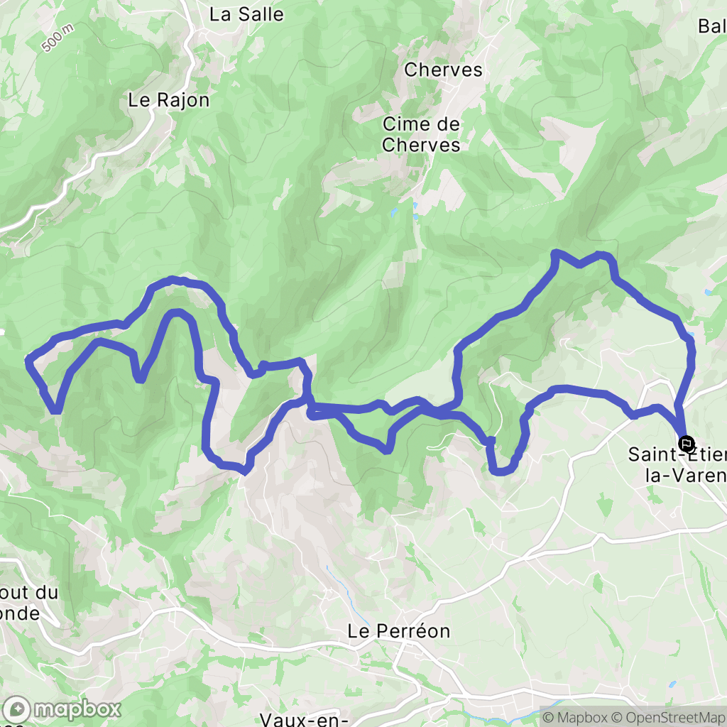 Saint-Étienne-la-Varenne : carte du parcours de randonnée - France