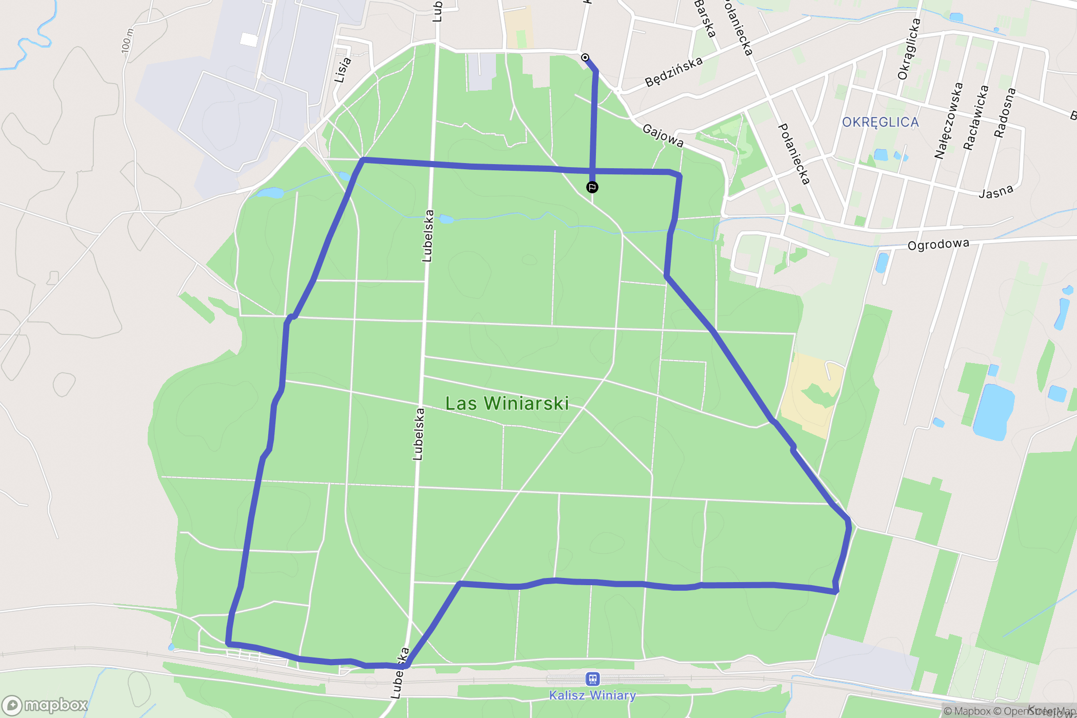 Kalisz: mapa trasy - Poland