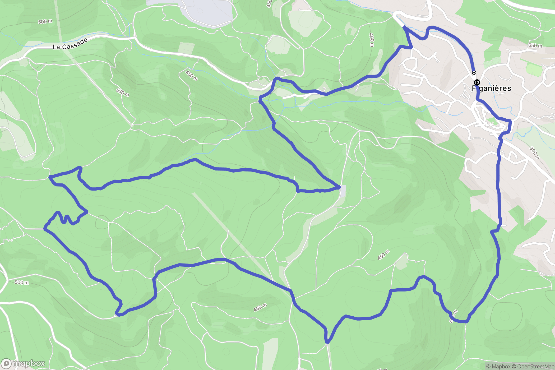 Figanières : carte du parcours de randonnée - France