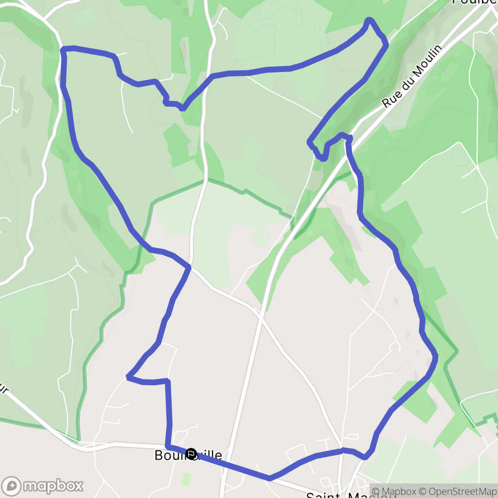 Boulleville : carte du parcours de randonnée - France