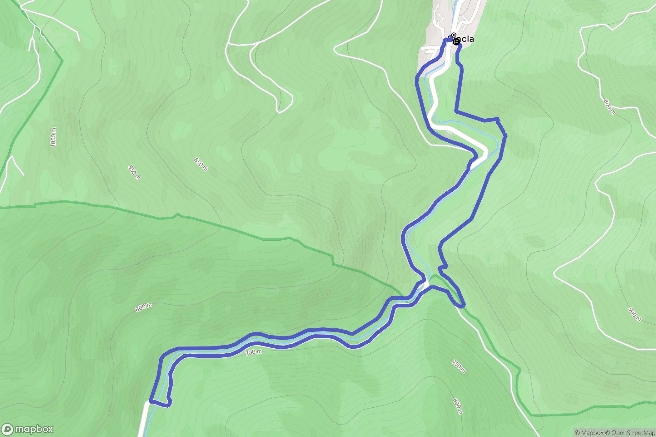 Gincla : carte du parcours de randonnée - France