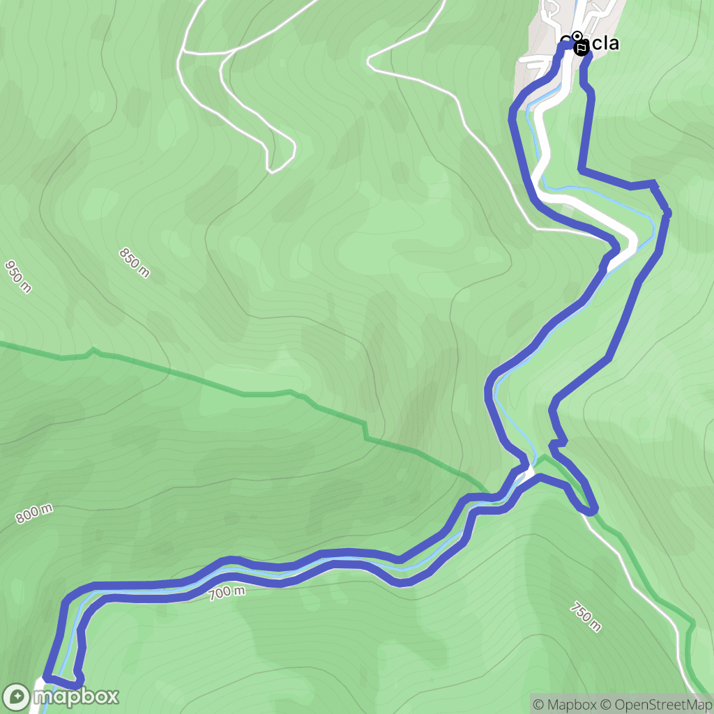 Gincla : carte du parcours de randonnée - France