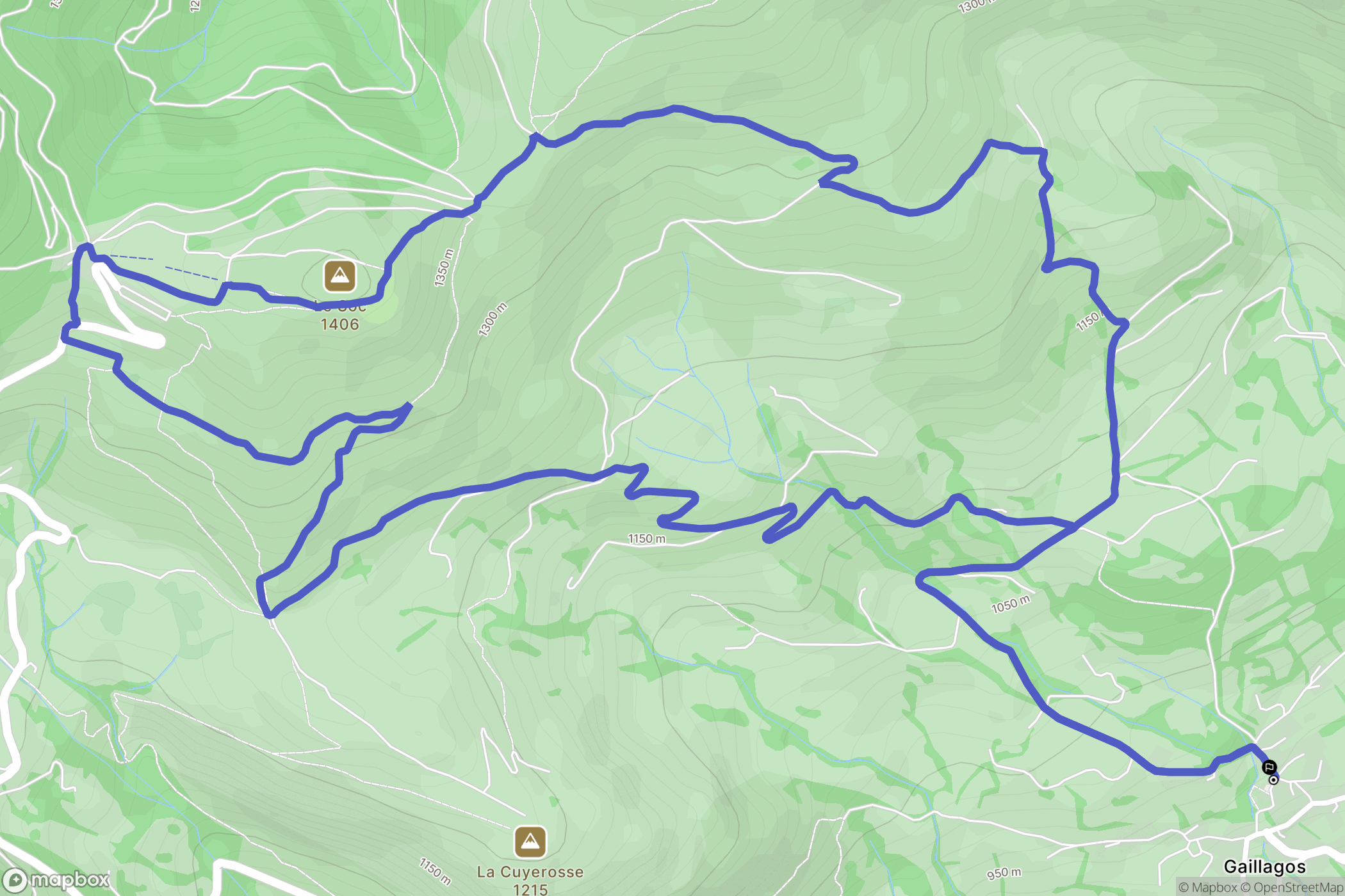 Arrens-Marsous : carte du parcours de randonnée - France