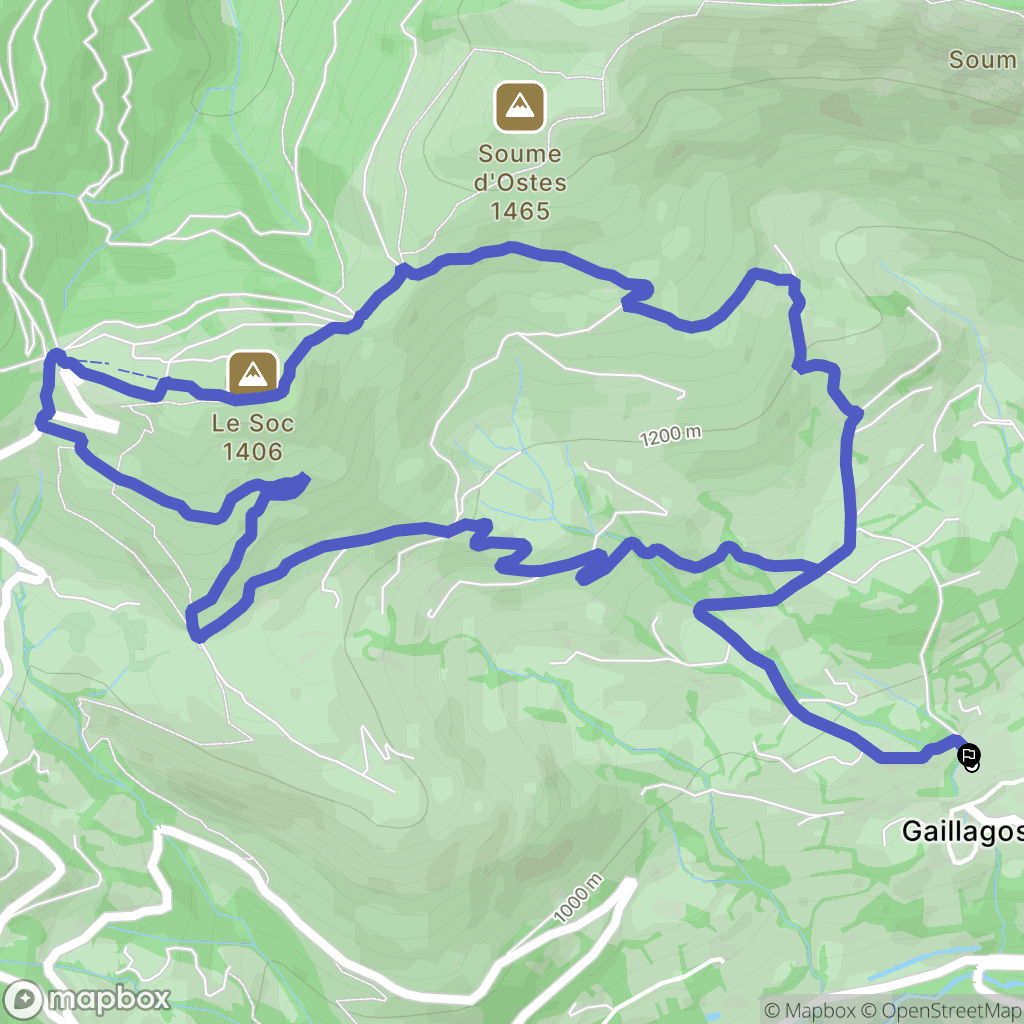 Arrens-Marsous : carte du parcours de randonnée - France