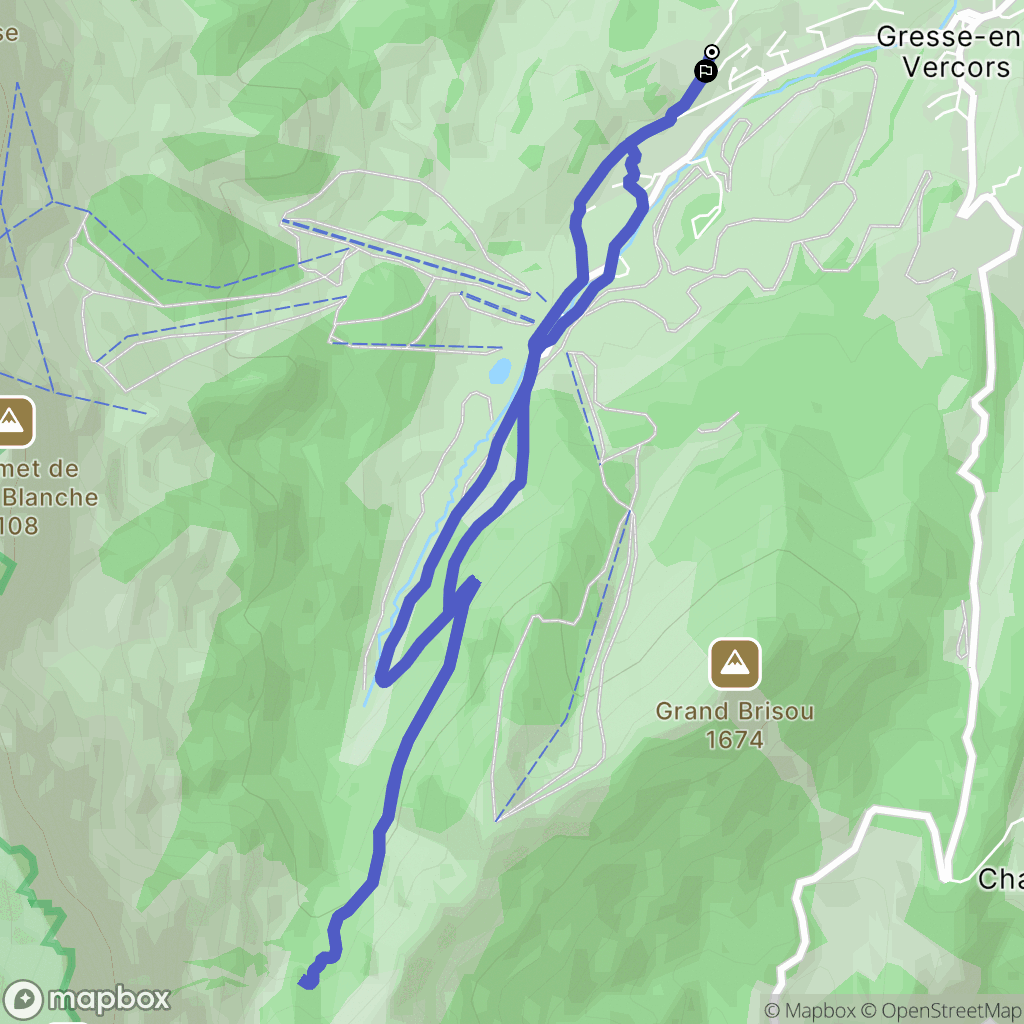 Gresse-en-Vercors : carte du parcours de randonnée - France
