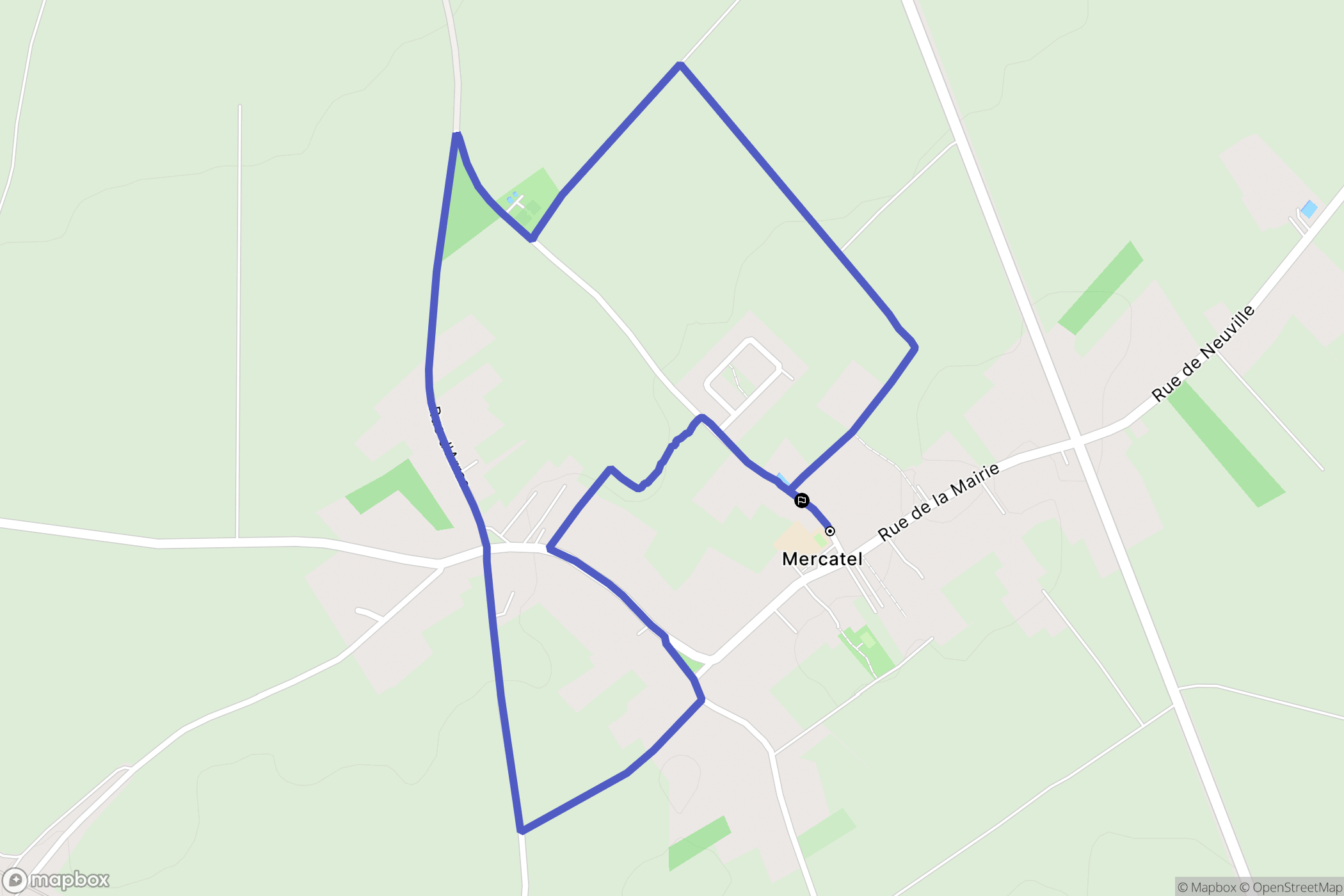 Mercatel : carte du parcours de randonnée - France