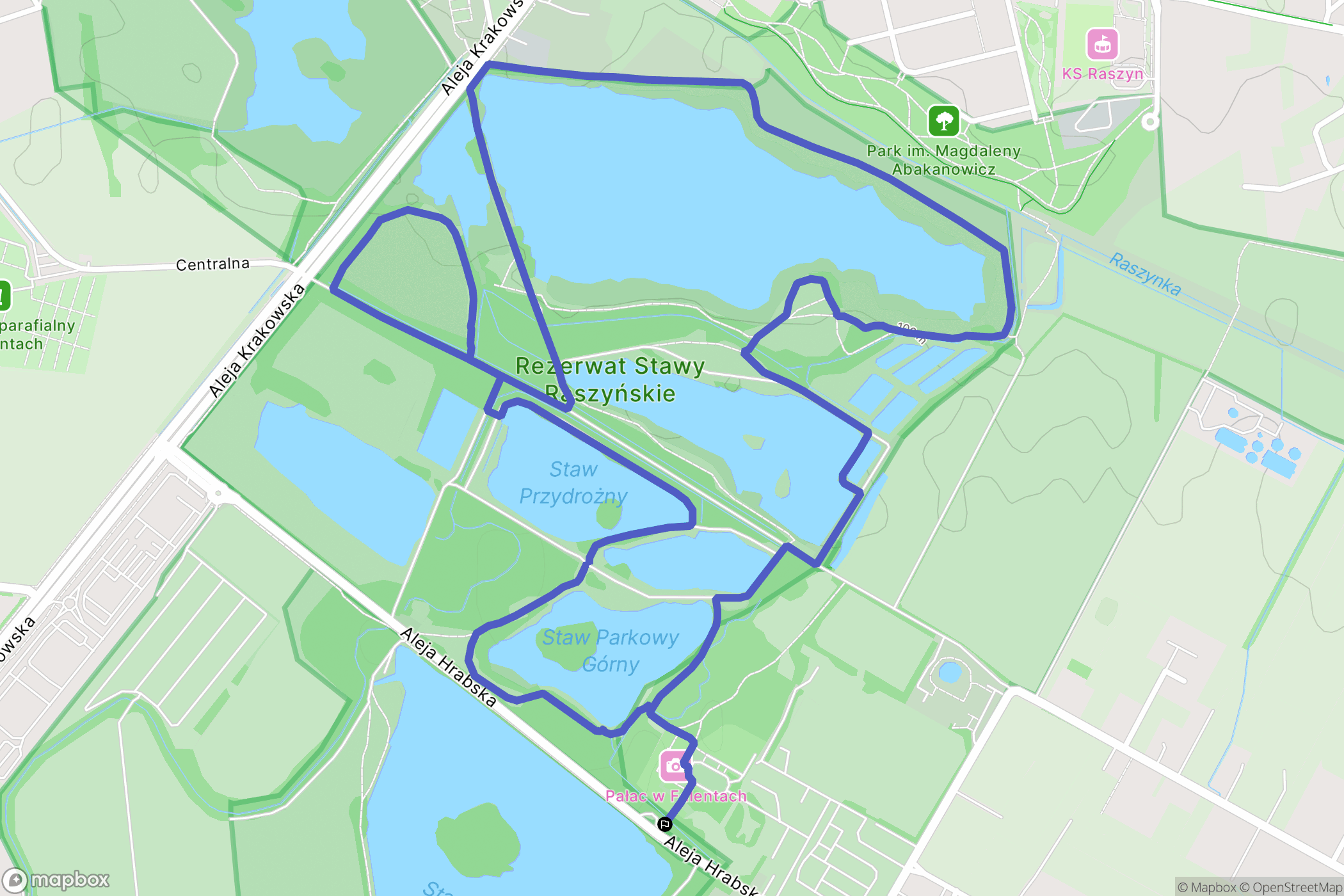 Falenty: mapa trasy - Poland