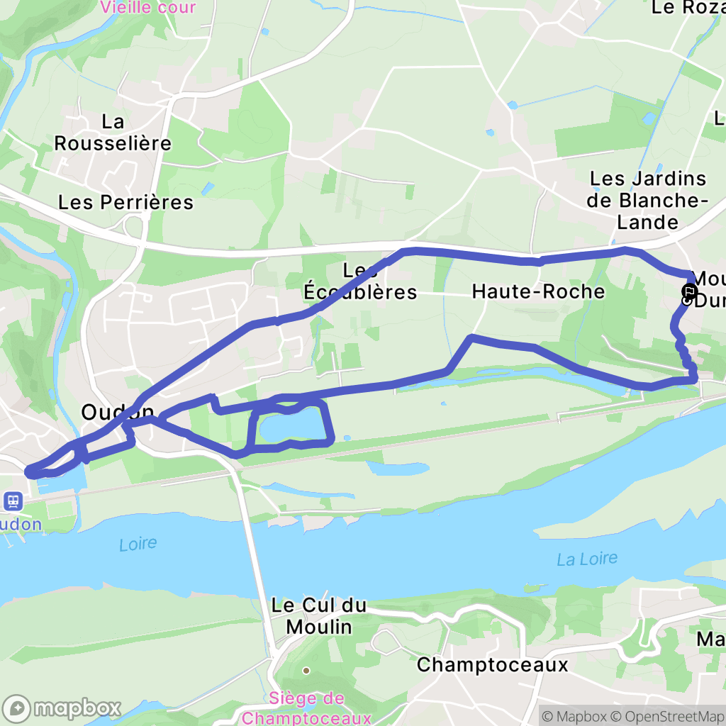 Oudon : carte du parcours de randonnée - France