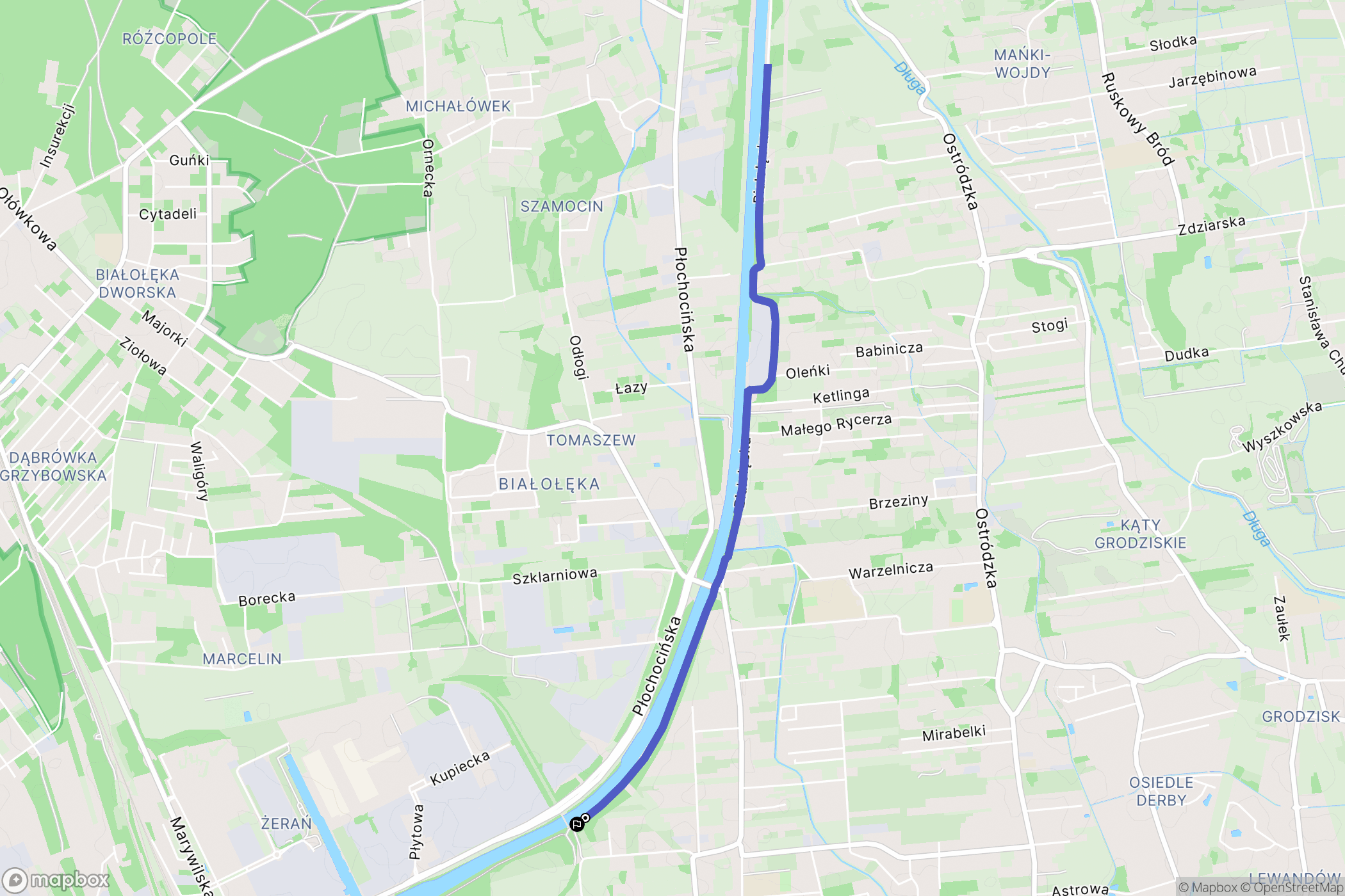 Warszawa: mapa trasy - Poland