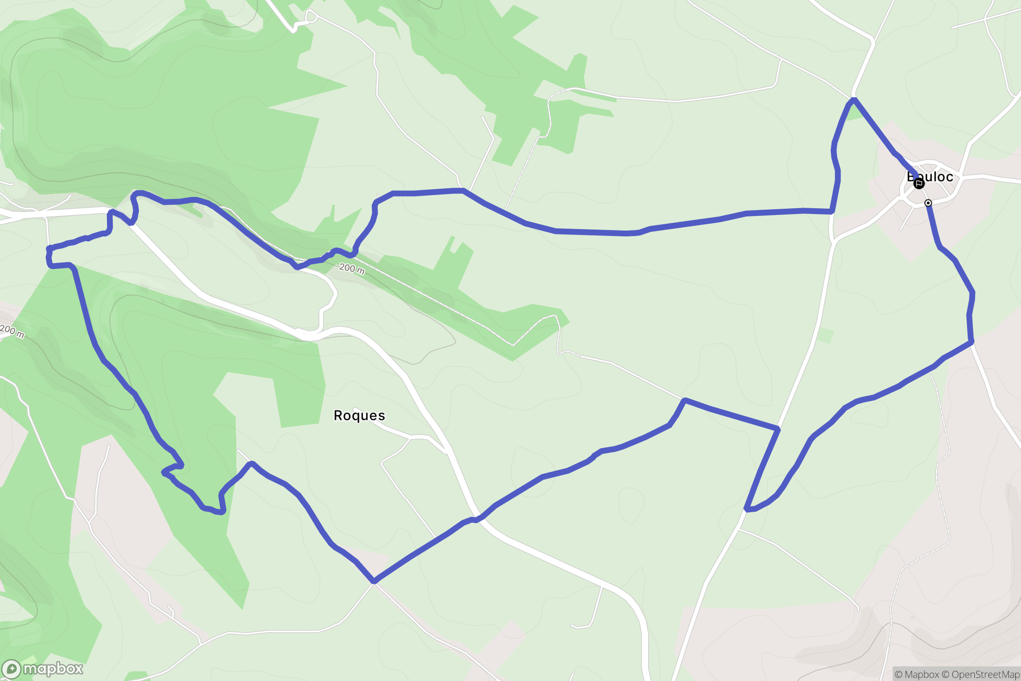 Bouloc-en-Quercy : carte du parcours de randonnée - France