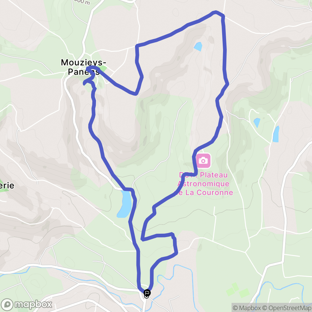 Cordes-sur-Ciel : carte du parcours de randonnée - France