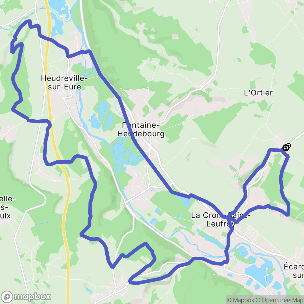 Clef Vallée d'Eure : carte du parcours de randonnée - France