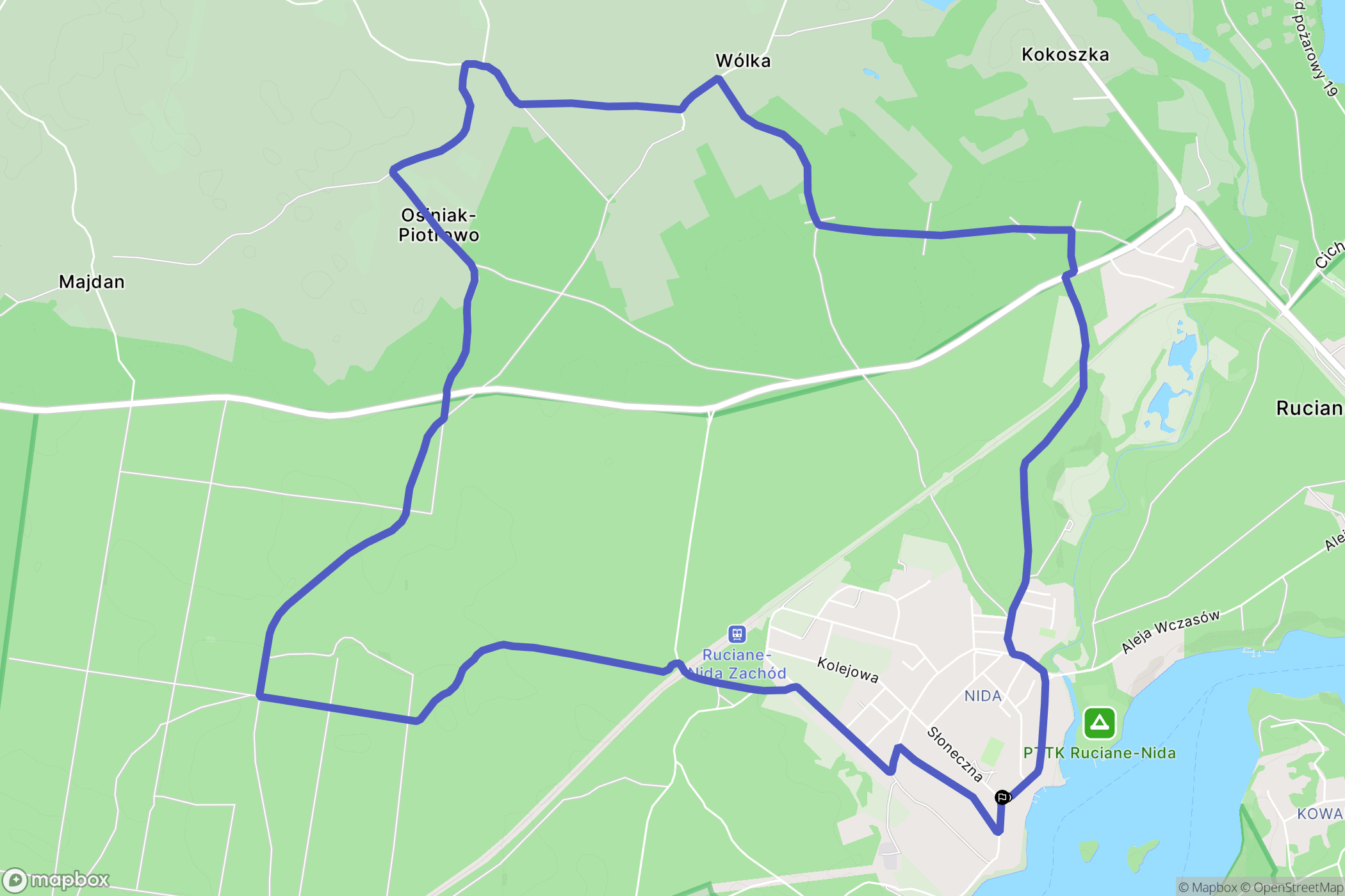 Ruciane-Nida: mapa trasy - Poland