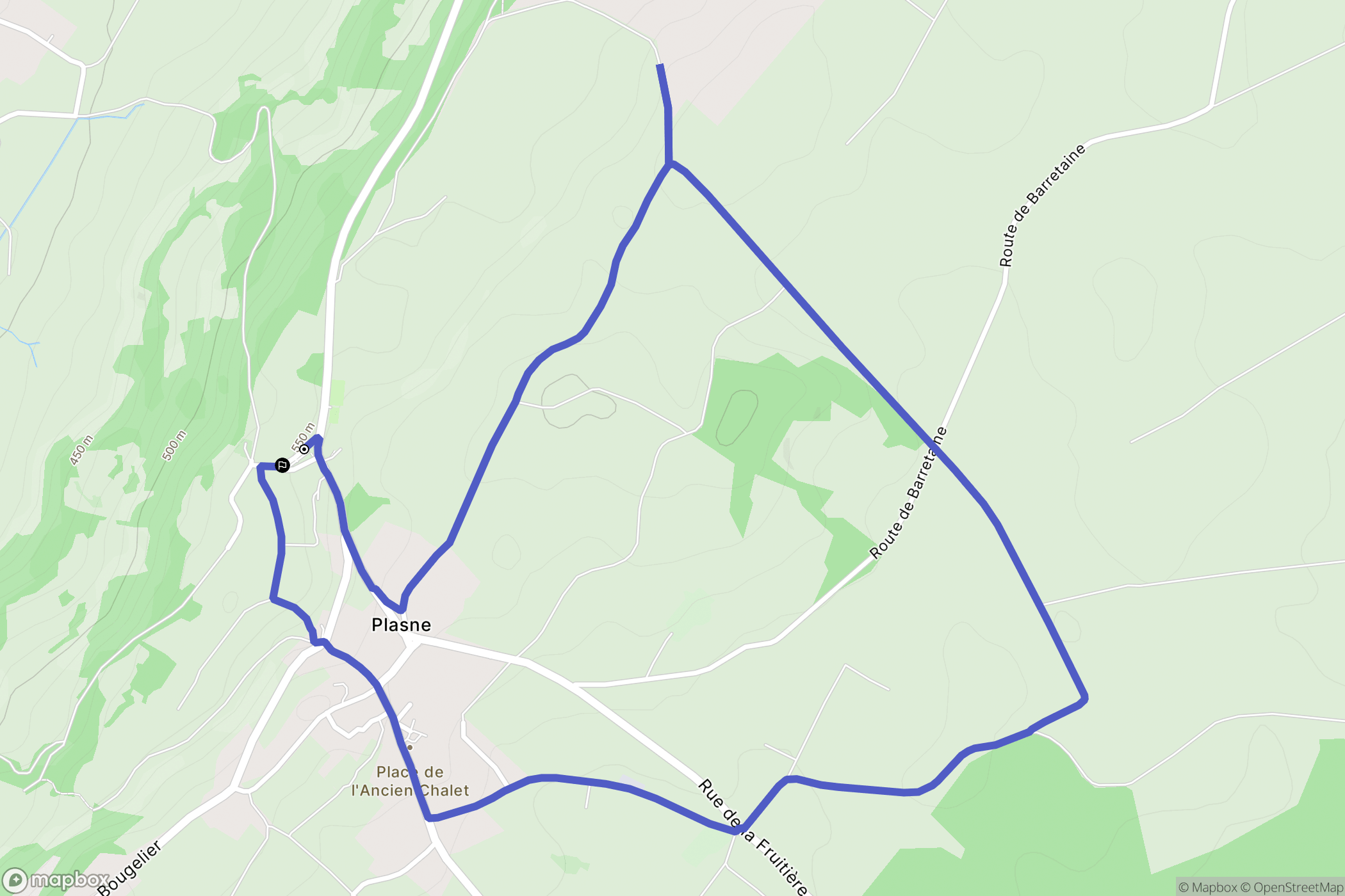 Plasne : carte du parcours de randonnée - France