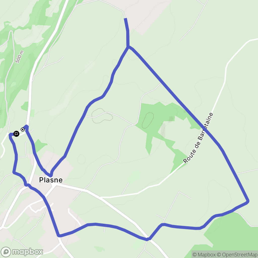 Plasne : carte du parcours de randonnée - France