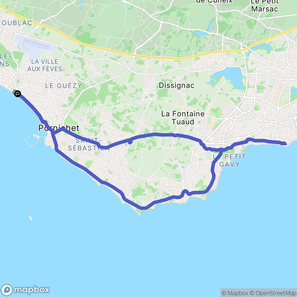Pornichet : carte du parcours de randonnée - France