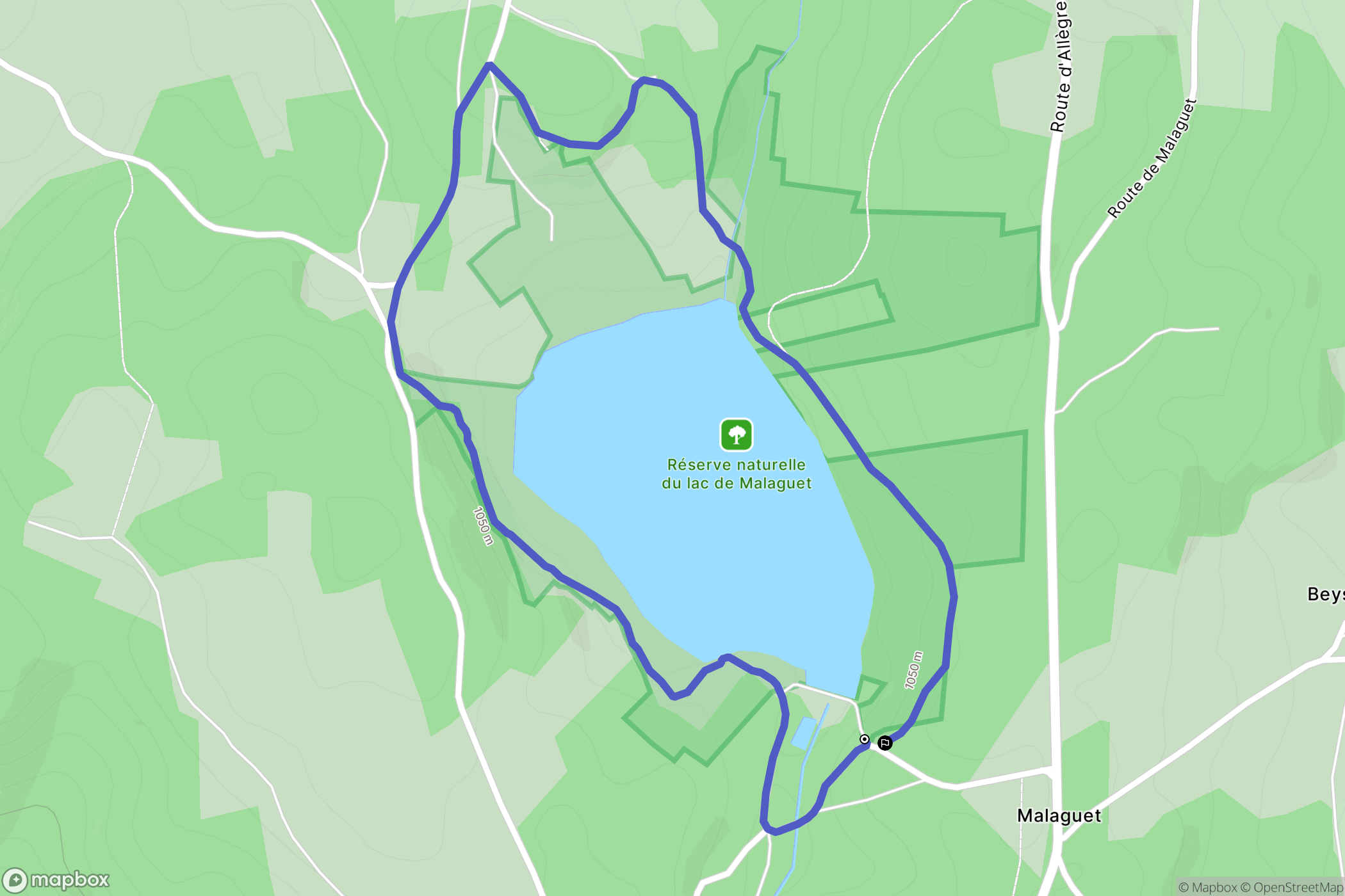 Monlet : carte du parcours de randonnée - France