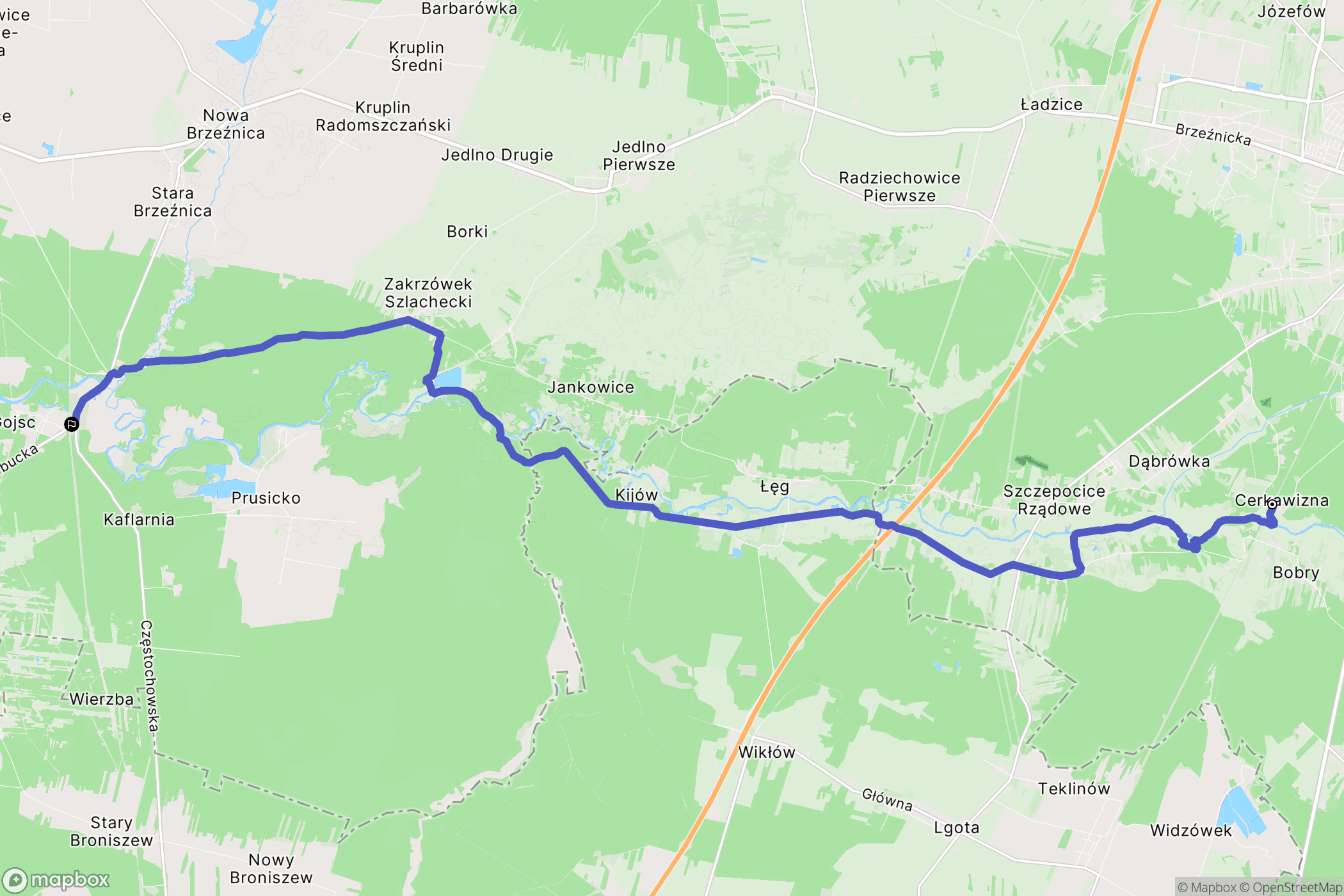 Podcerkawizna: mapa trasy - Poland