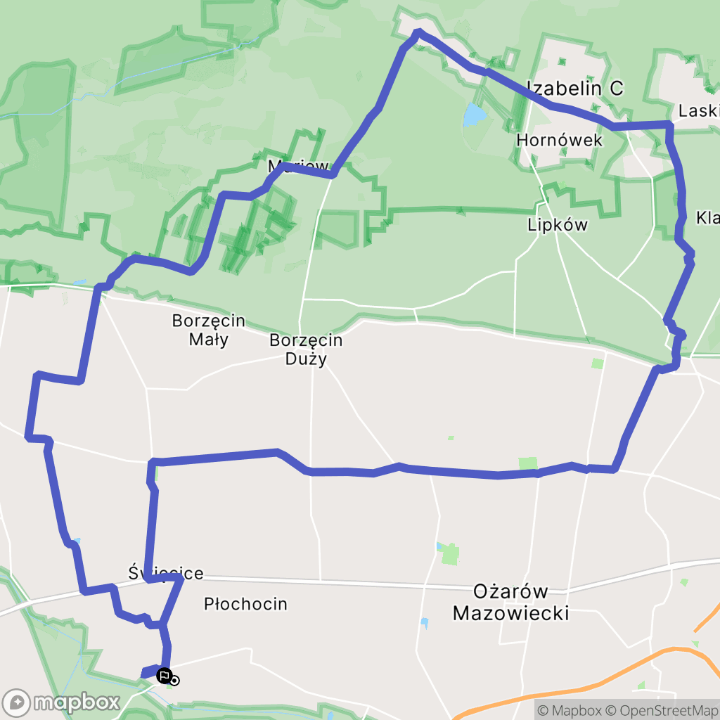 Józefów: mapa trasy - Poland