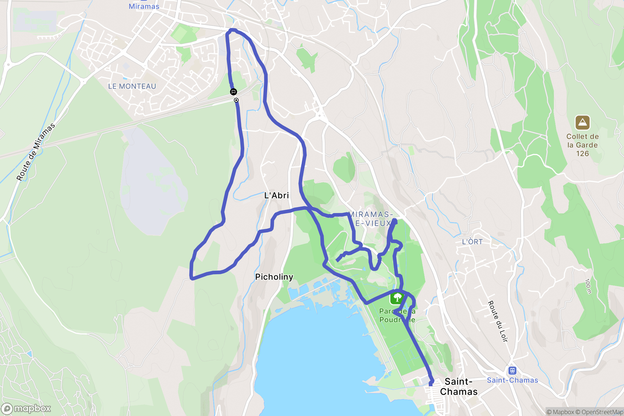 Miramas : carte du parcours de randonnée - France