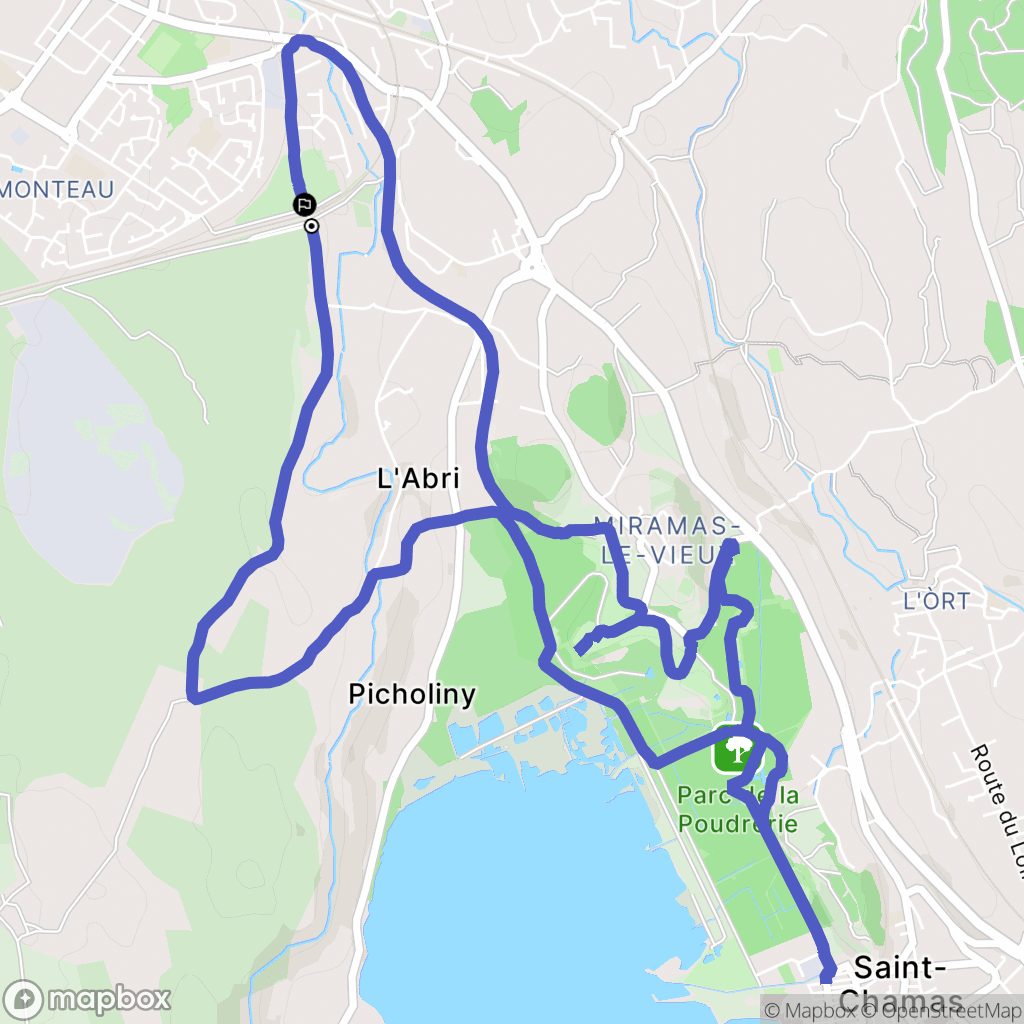 Miramas : carte du parcours de randonnée - France