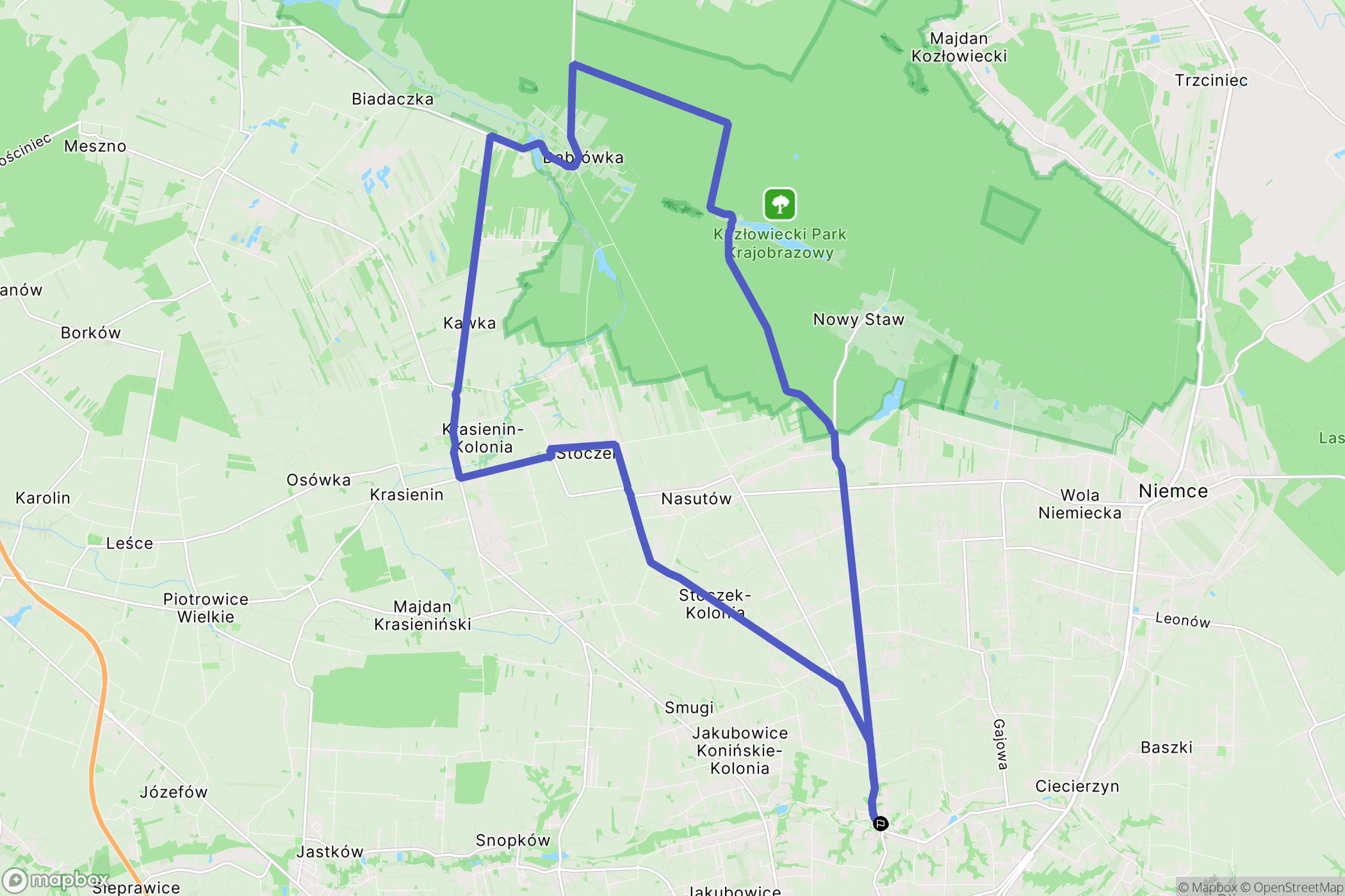 Dys: mapa trasy - Poland