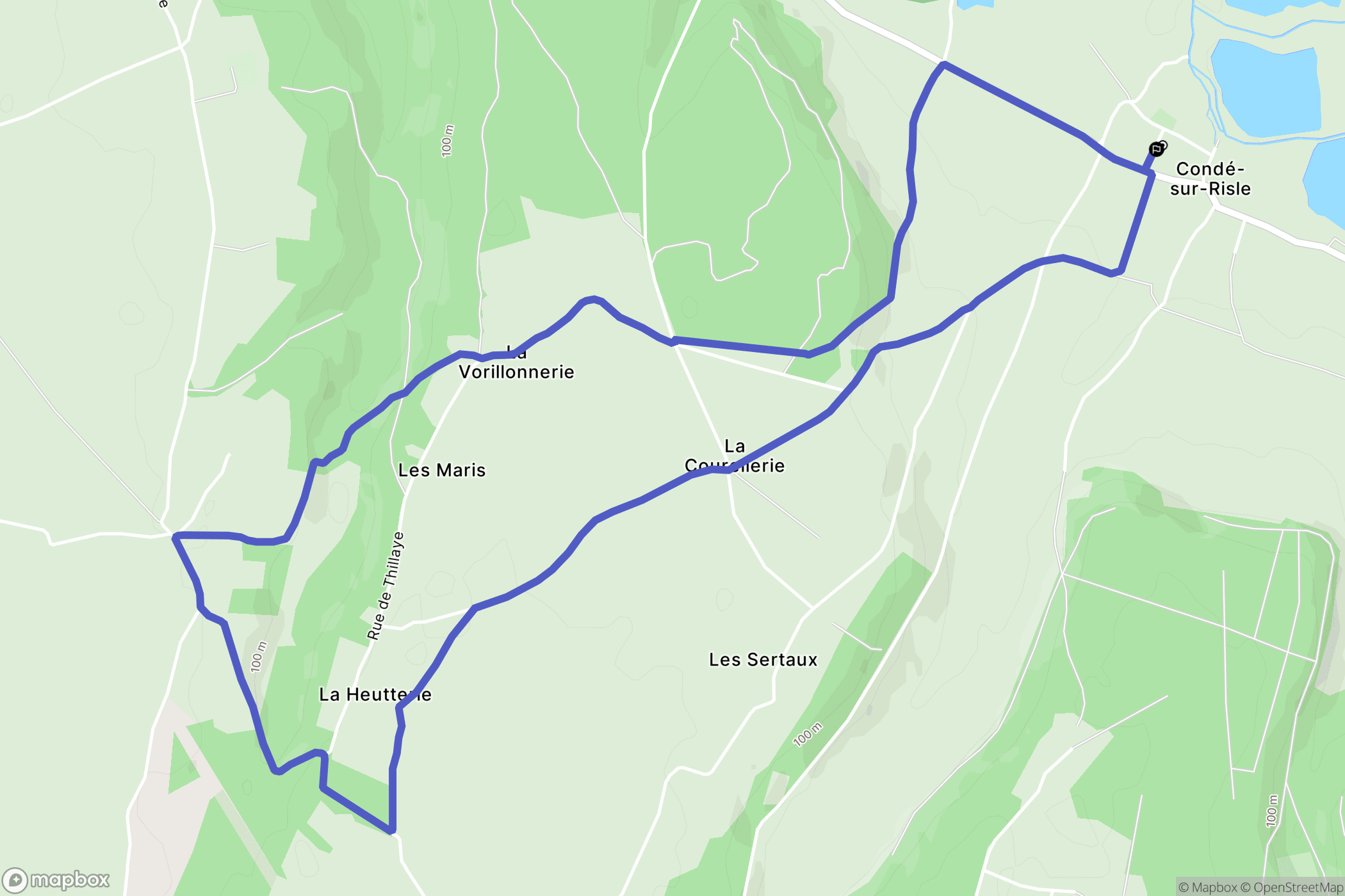 Condé-sur-Risle : carte du parcours de randonnée - France
