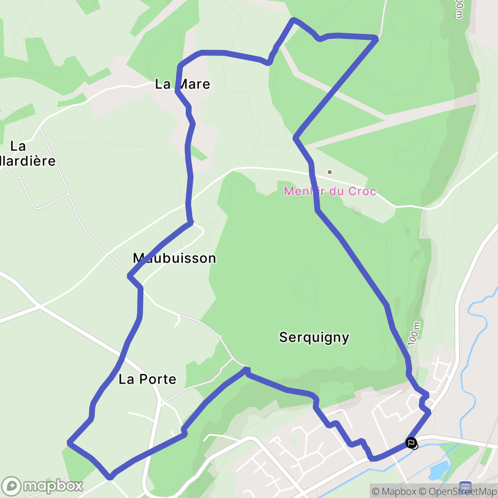 Serquigny : carte du parcours de randonnée - France