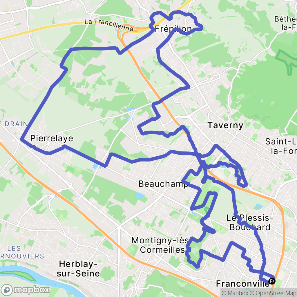 Franconville : carte du parcours de randonnée - France