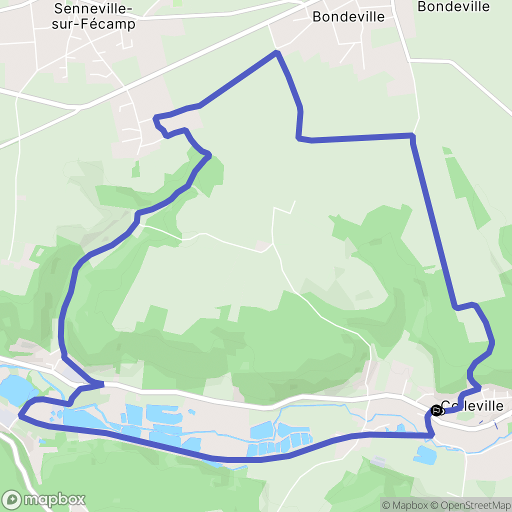 Colleville : carte du parcours de randonnée - France