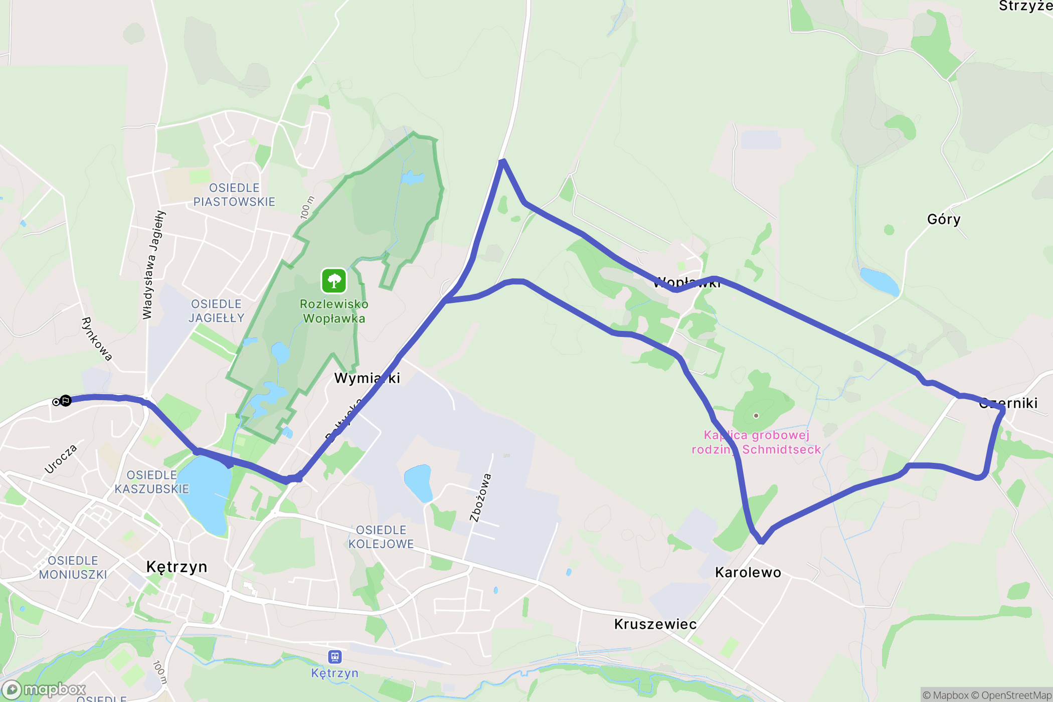 Kętrzyn: mapa trasy - Poland