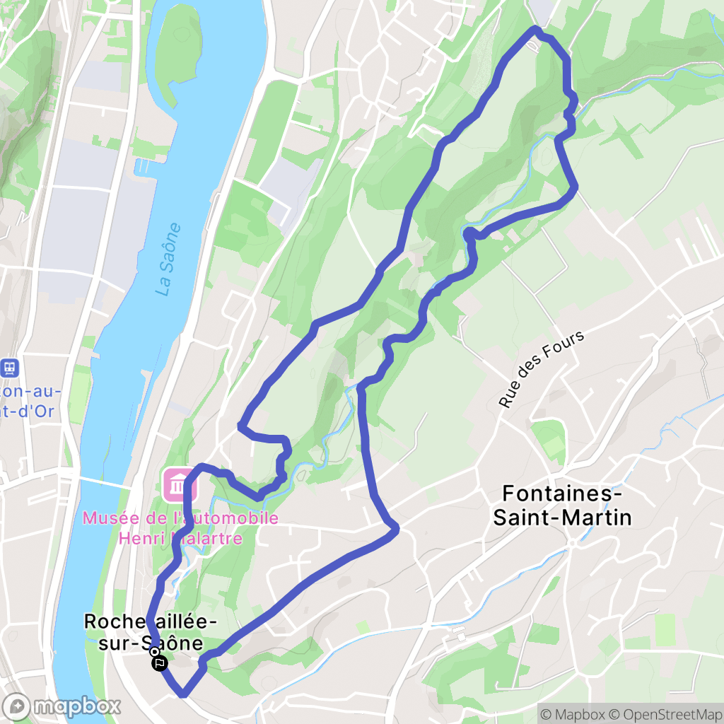 Rochetaillée-sur-Saône : carte du parcours de randonnée - France
