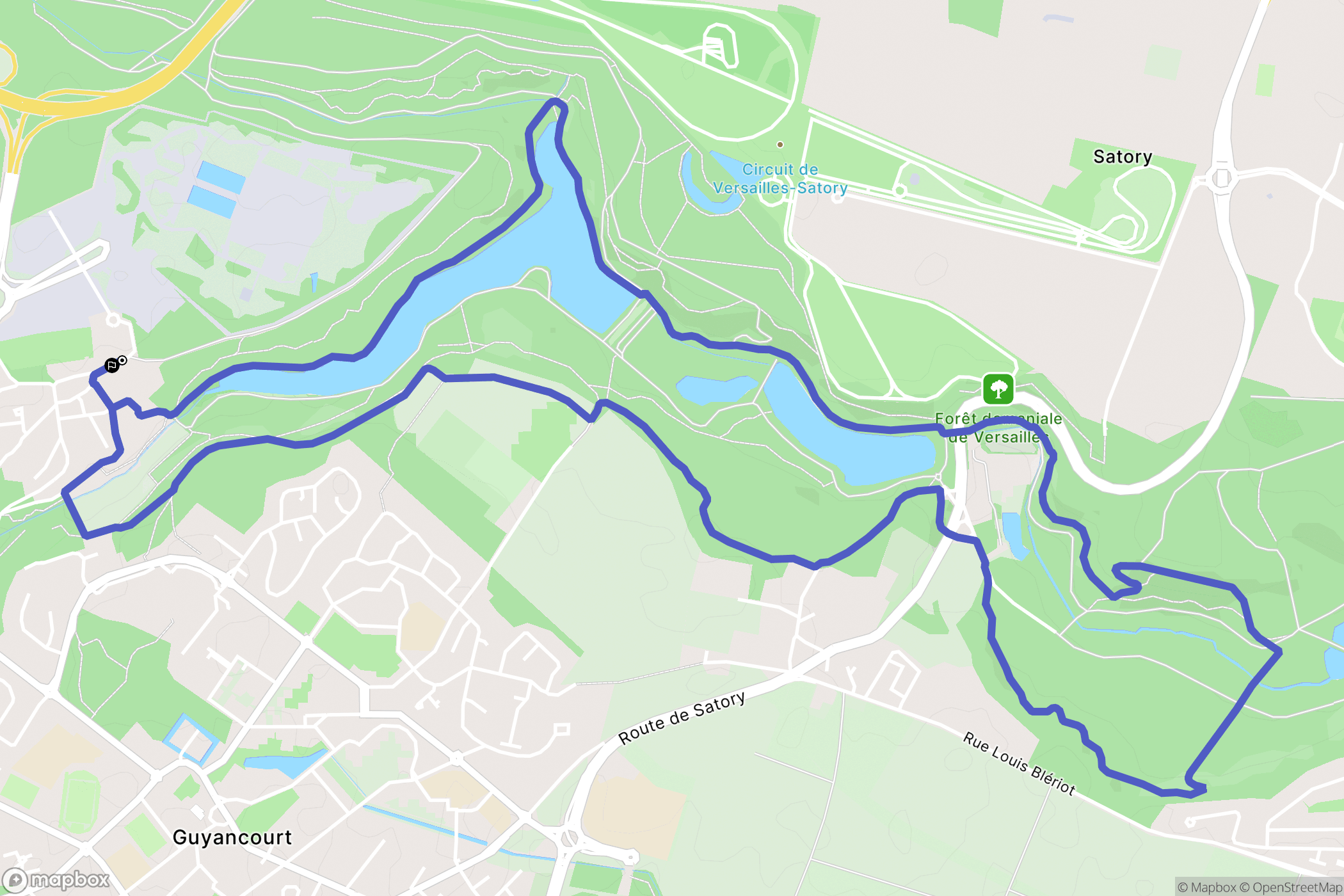 Guyancourt : carte du parcours de randonnée - France