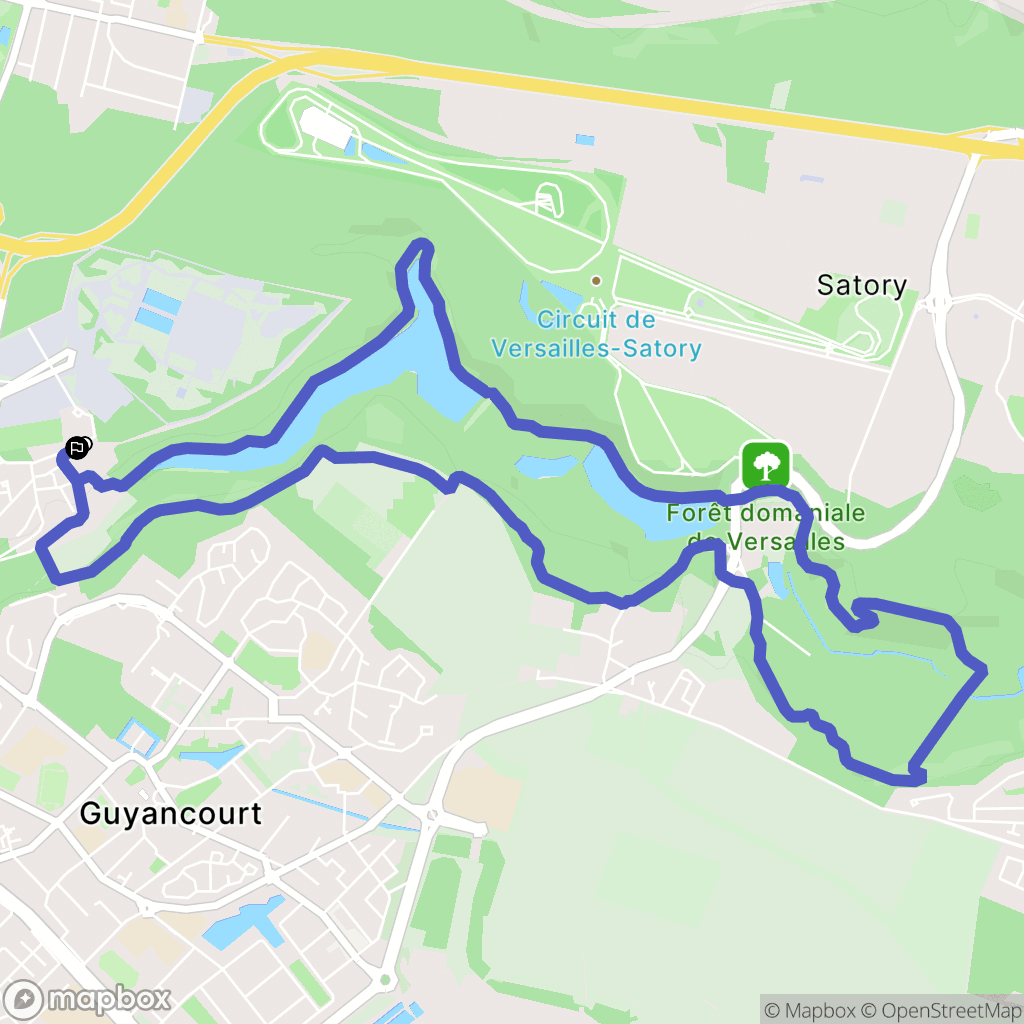 Guyancourt : carte du parcours de randonnée - France