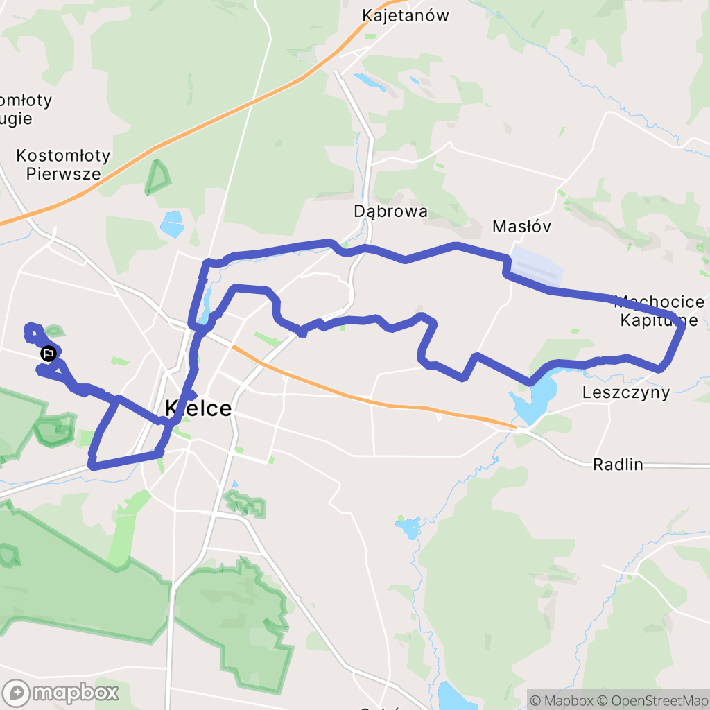 Kielce: mapa trasy - Poland