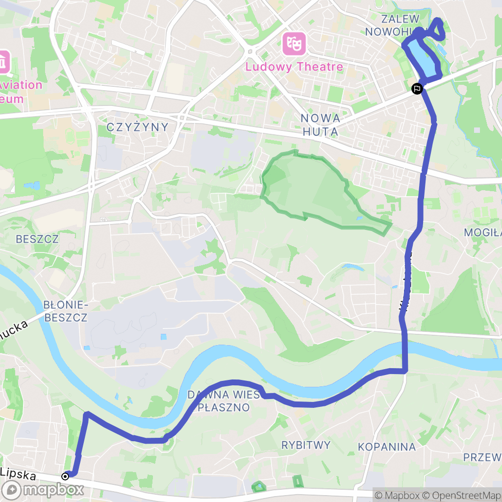 Kraków: mapa trasy - Poland