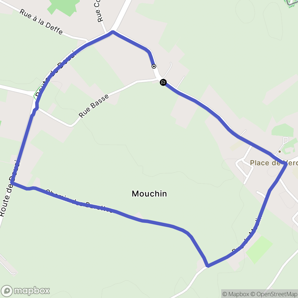 Mouchin : carte du parcours de randonnée - France