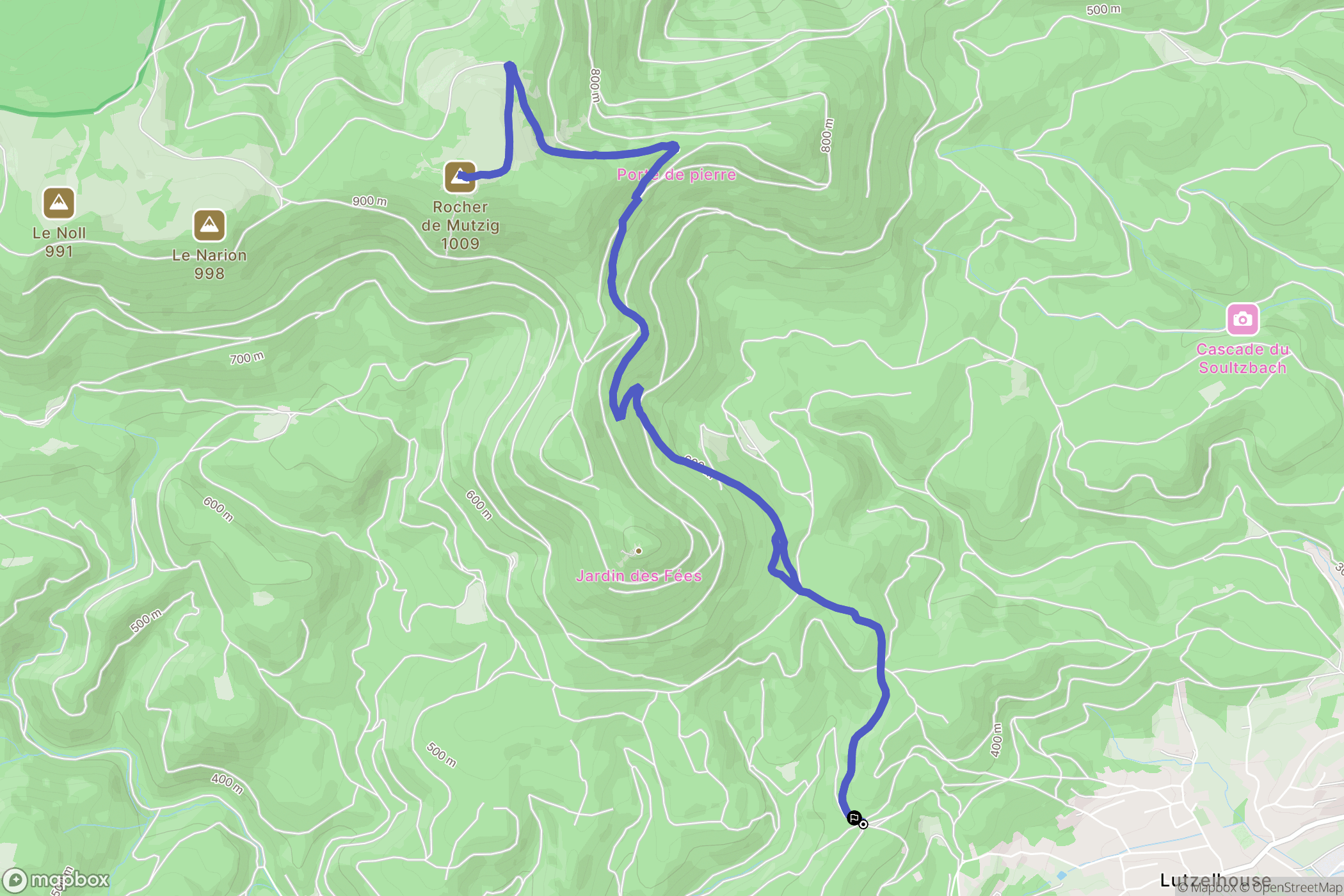 Lutzelhouse : carte du parcours de randonnée - France