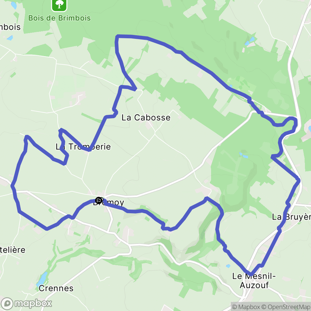 Brémoy : carte du parcours de randonnée - France