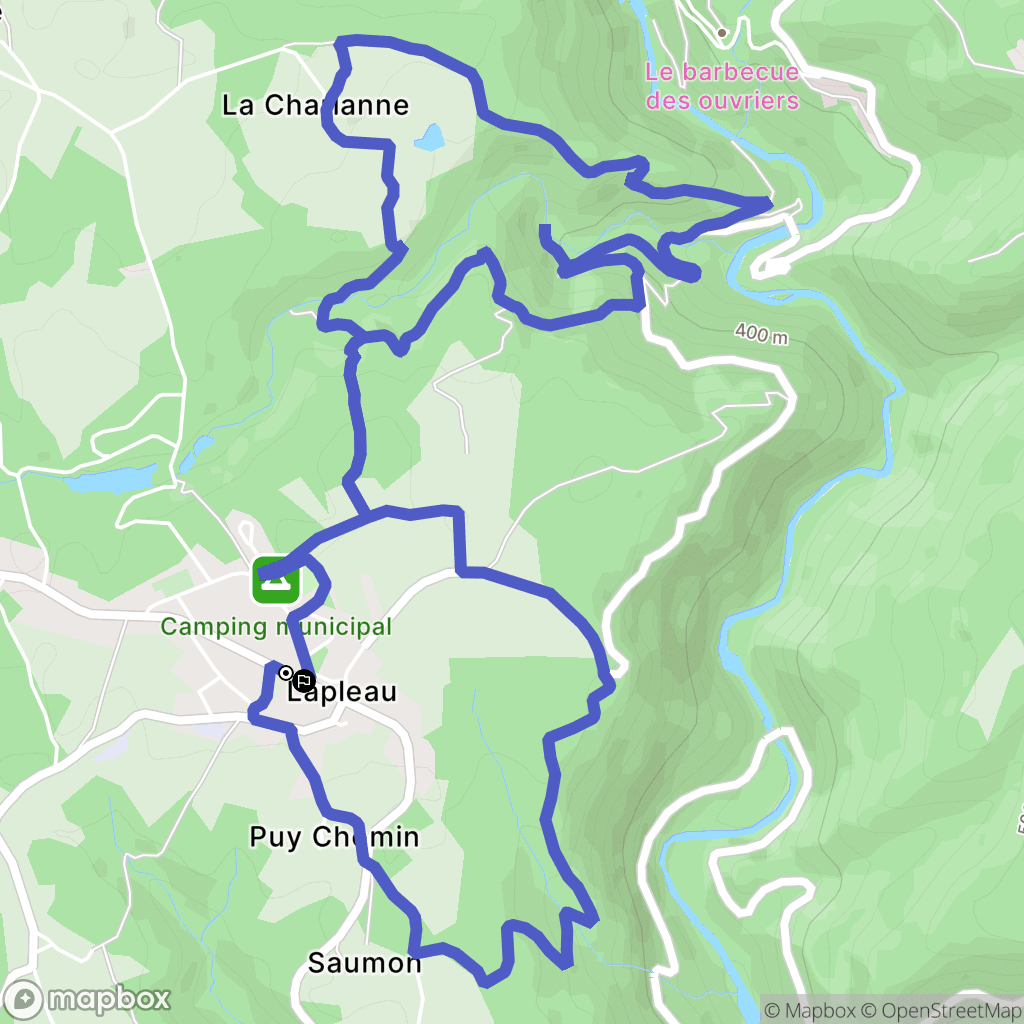 Lapleau : carte du parcours de randonnée - France