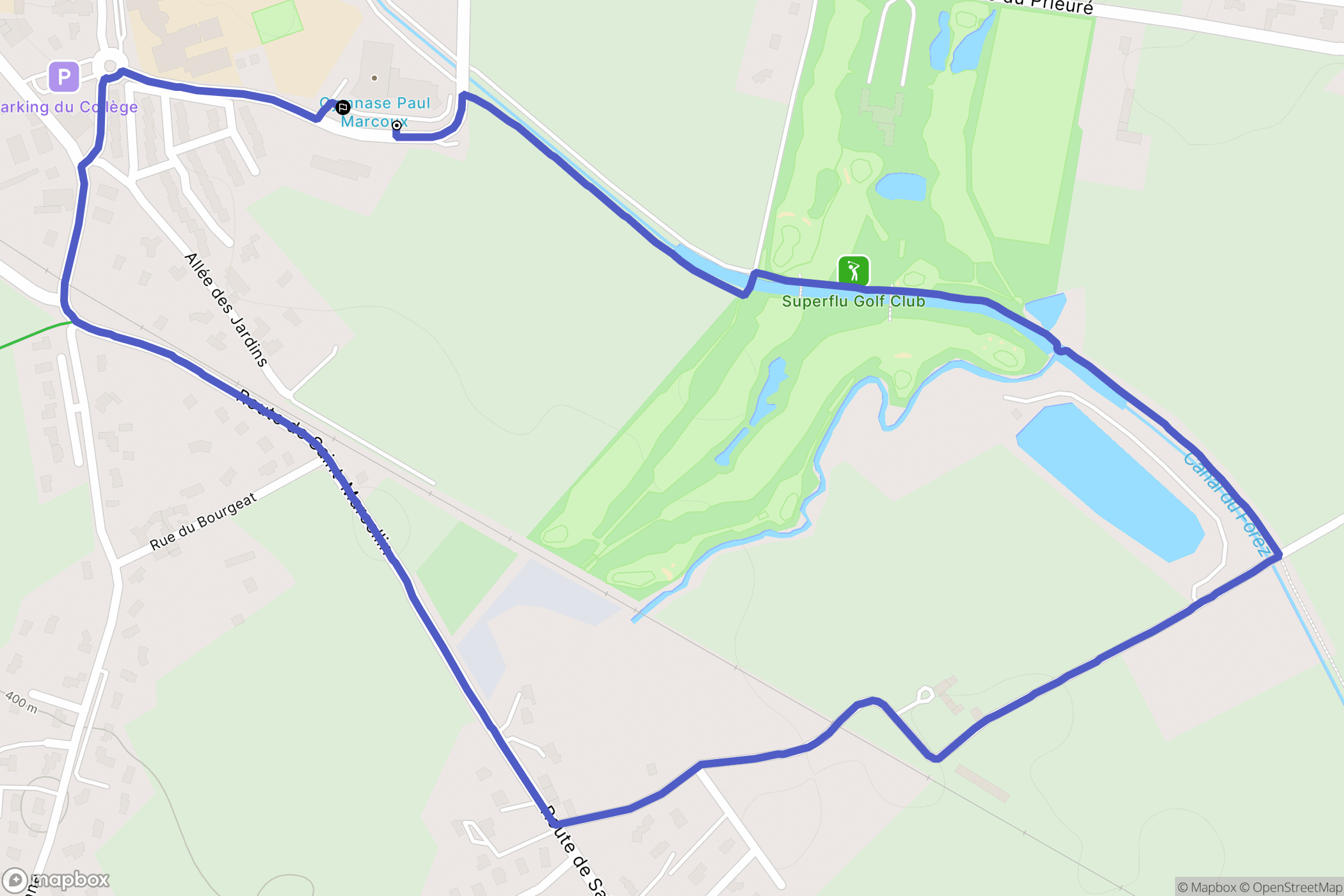 Saint-Romain-le-Puy : carte du parcours de randonnée - France