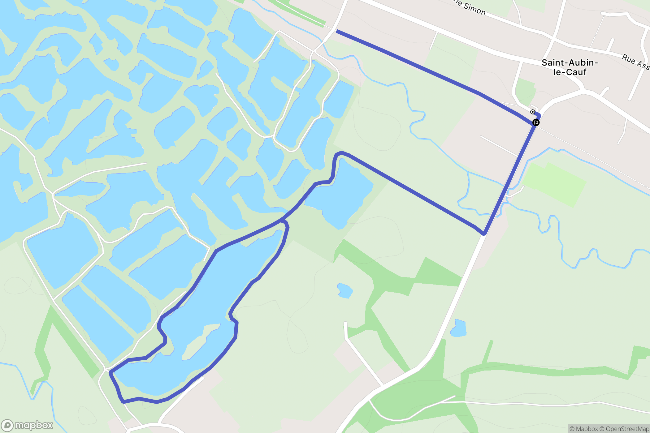 Saint-Aubin-le-Cauf : carte du parcours de randonnée - France