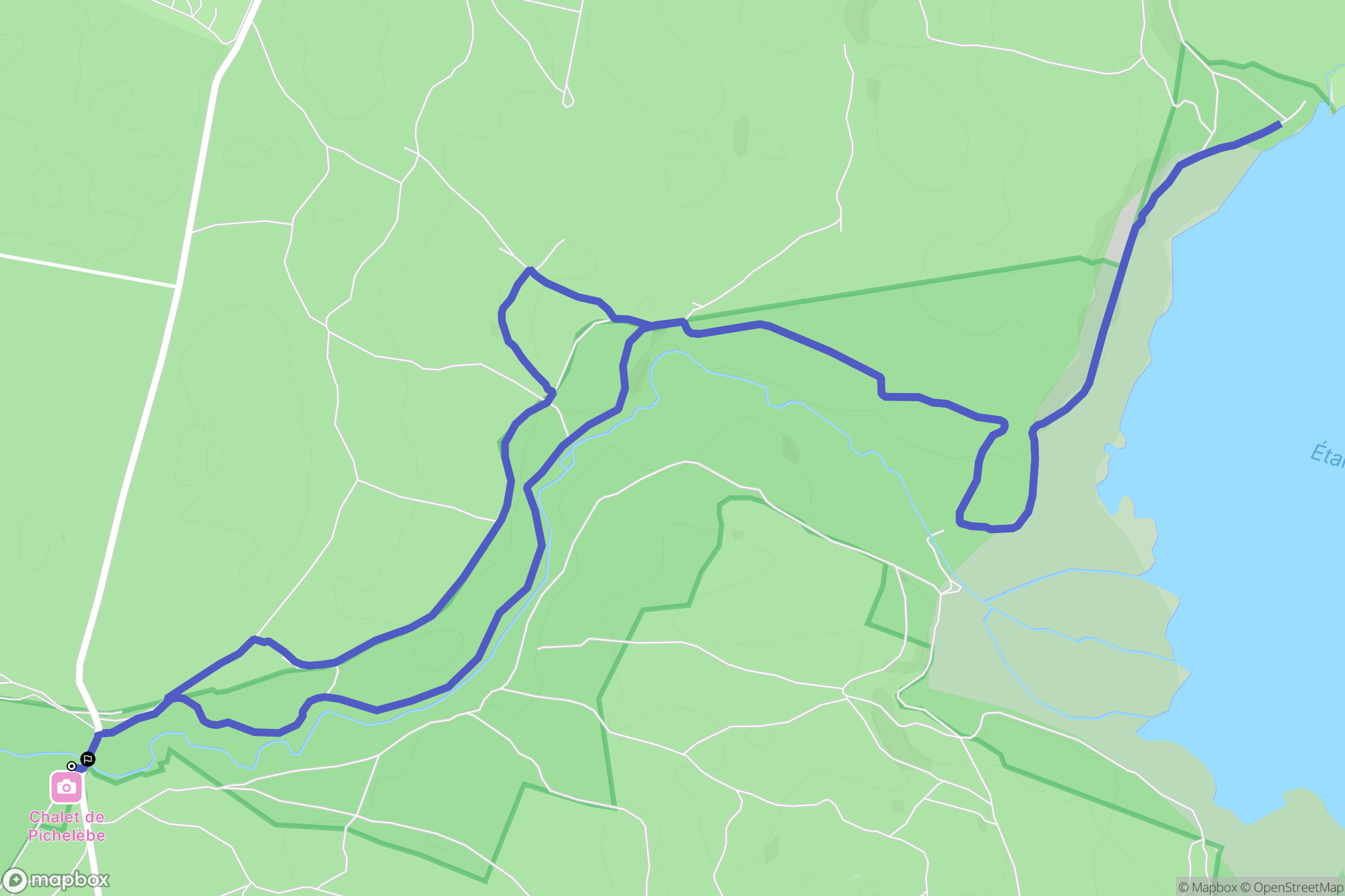Moliets-et-Maa : carte du parcours de randonnée - France