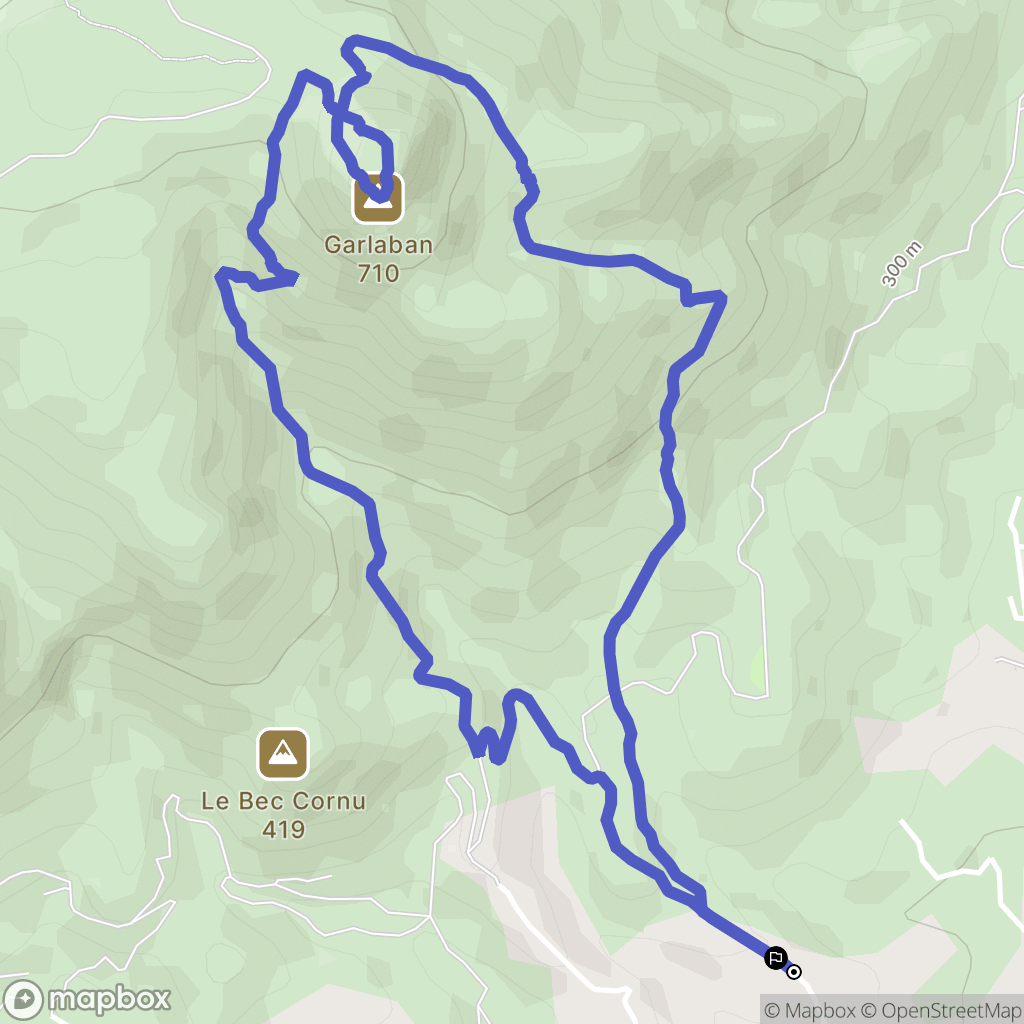 Aubagne : carte du parcours de randonnée - France