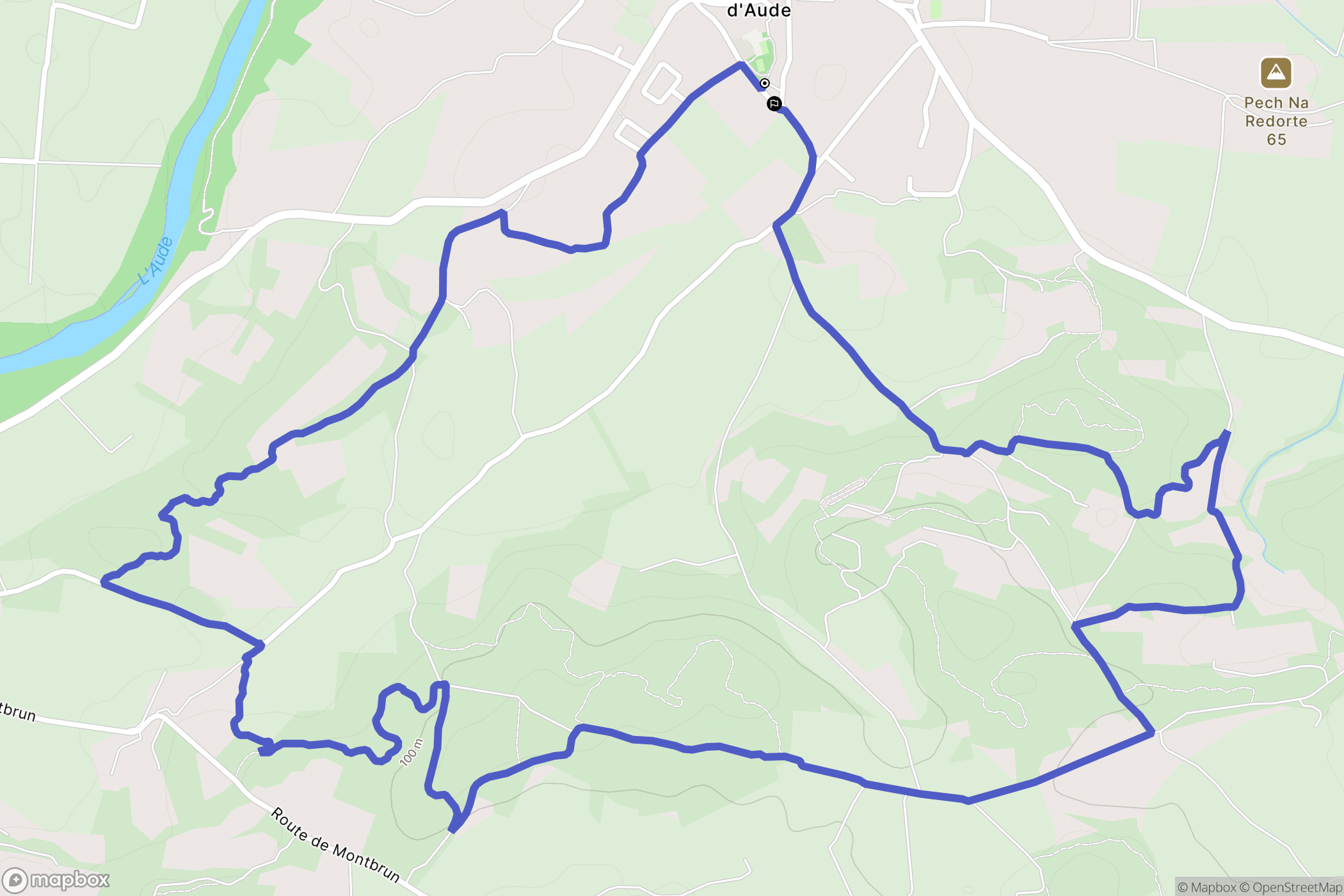 Castelnau-d'Aude : carte du parcours de randonnée - France