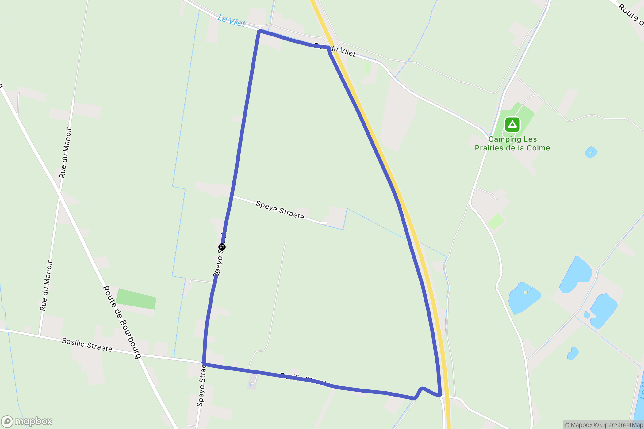 Cappelle-Brouck : carte du parcours de randonnée - France