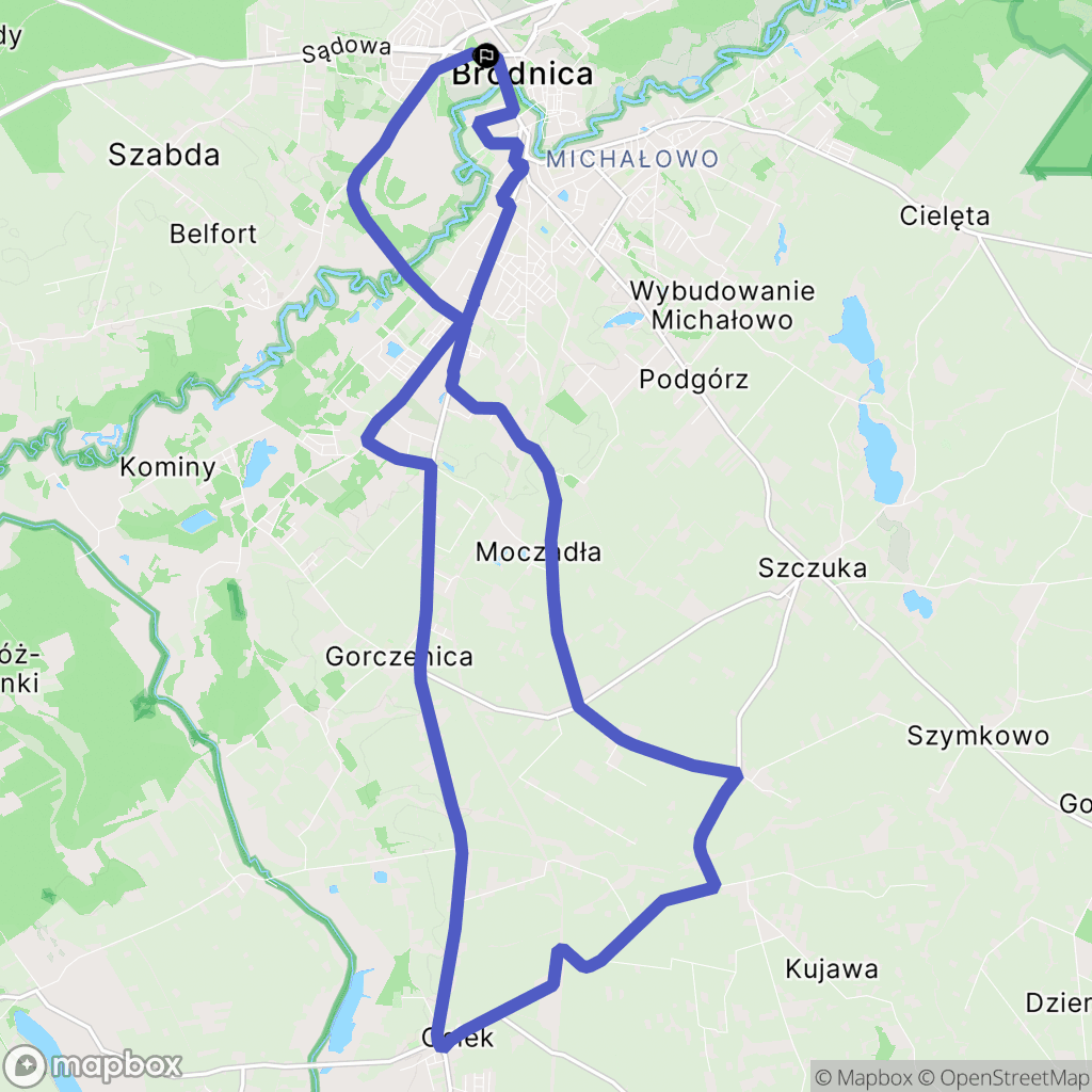 Brodnica: mapa trasy - Poland