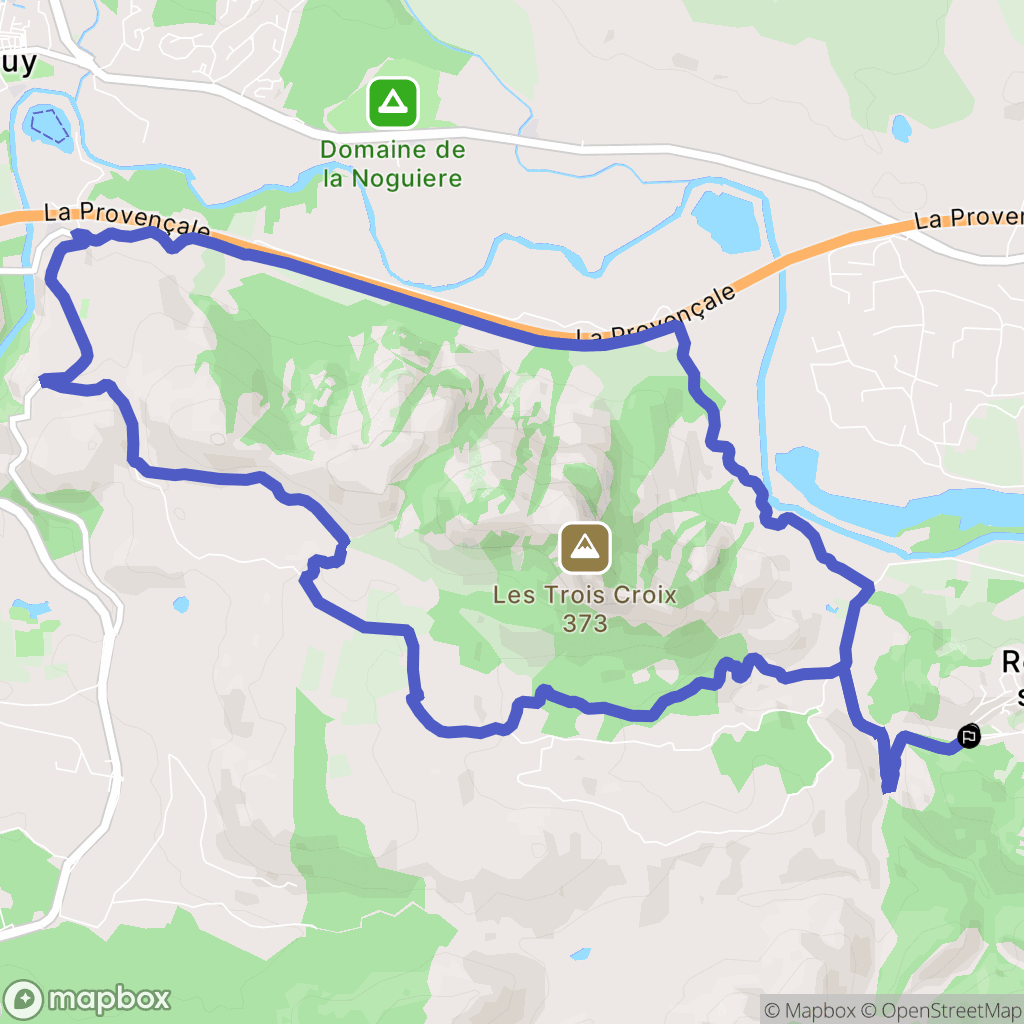 Roquebrune-sur-Argens : carte du parcours de randonnée - France