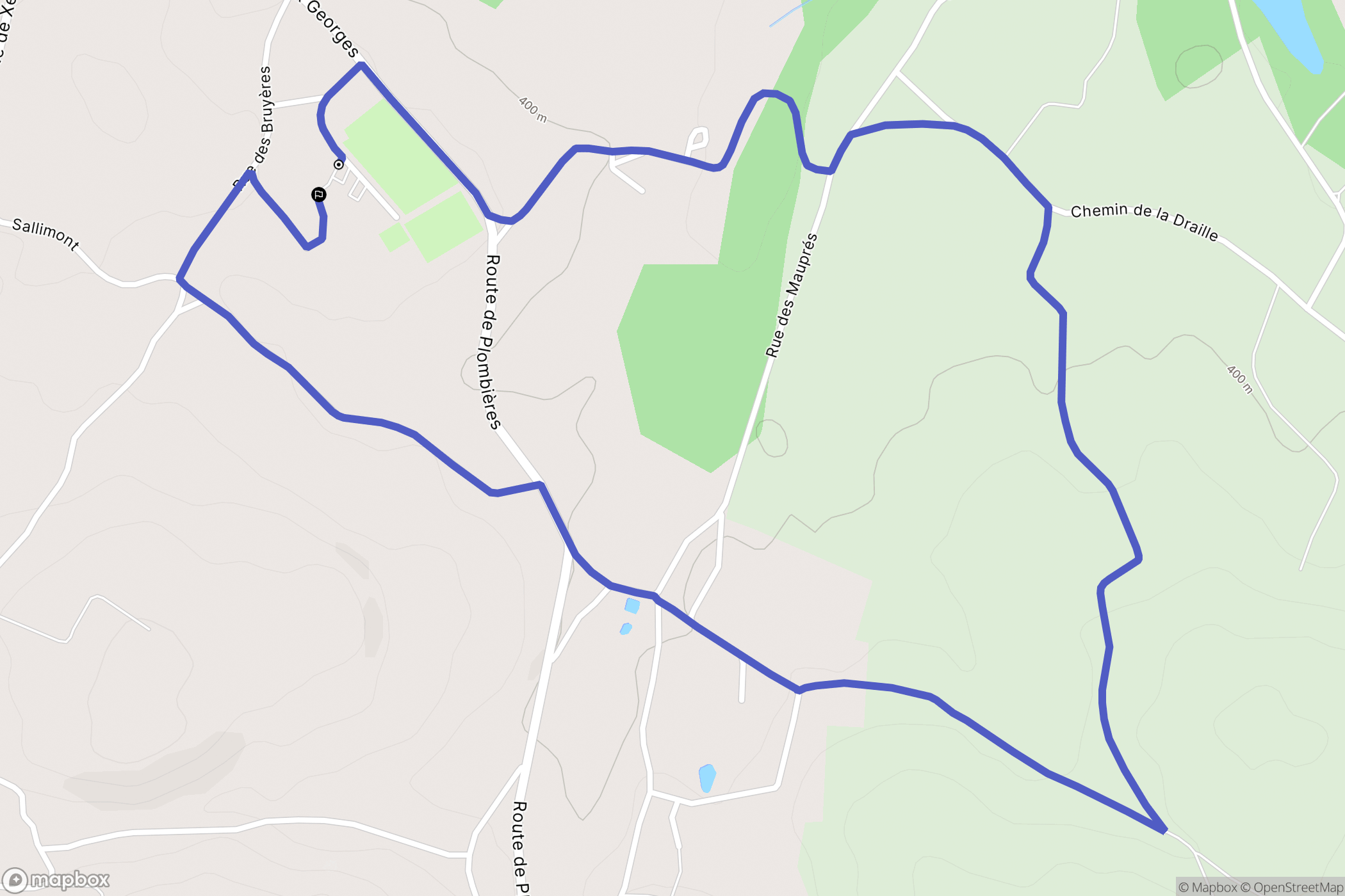 Hadol : carte du parcours de randonnée - France
