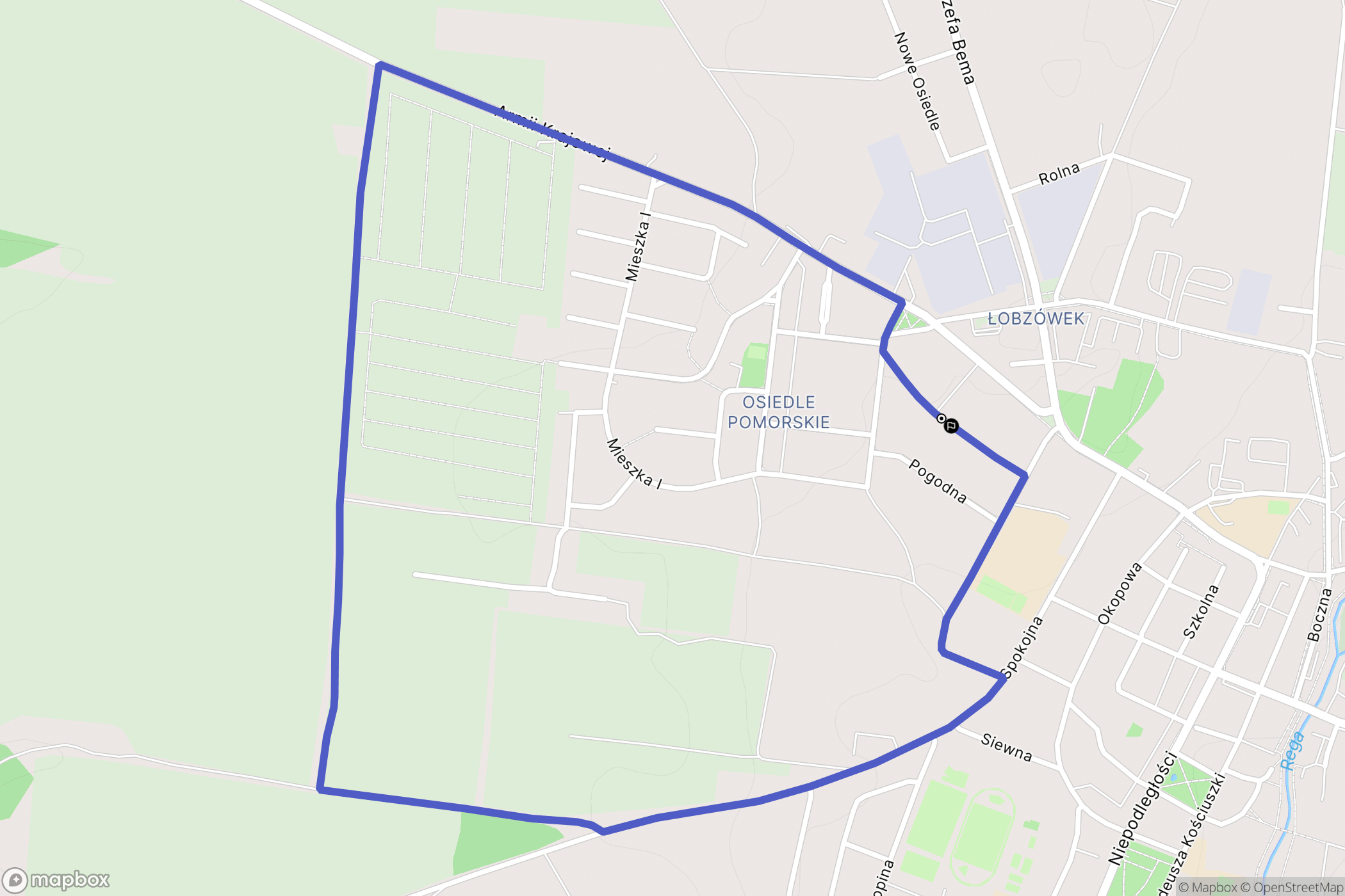 Łobez: mapa trasy - Poland